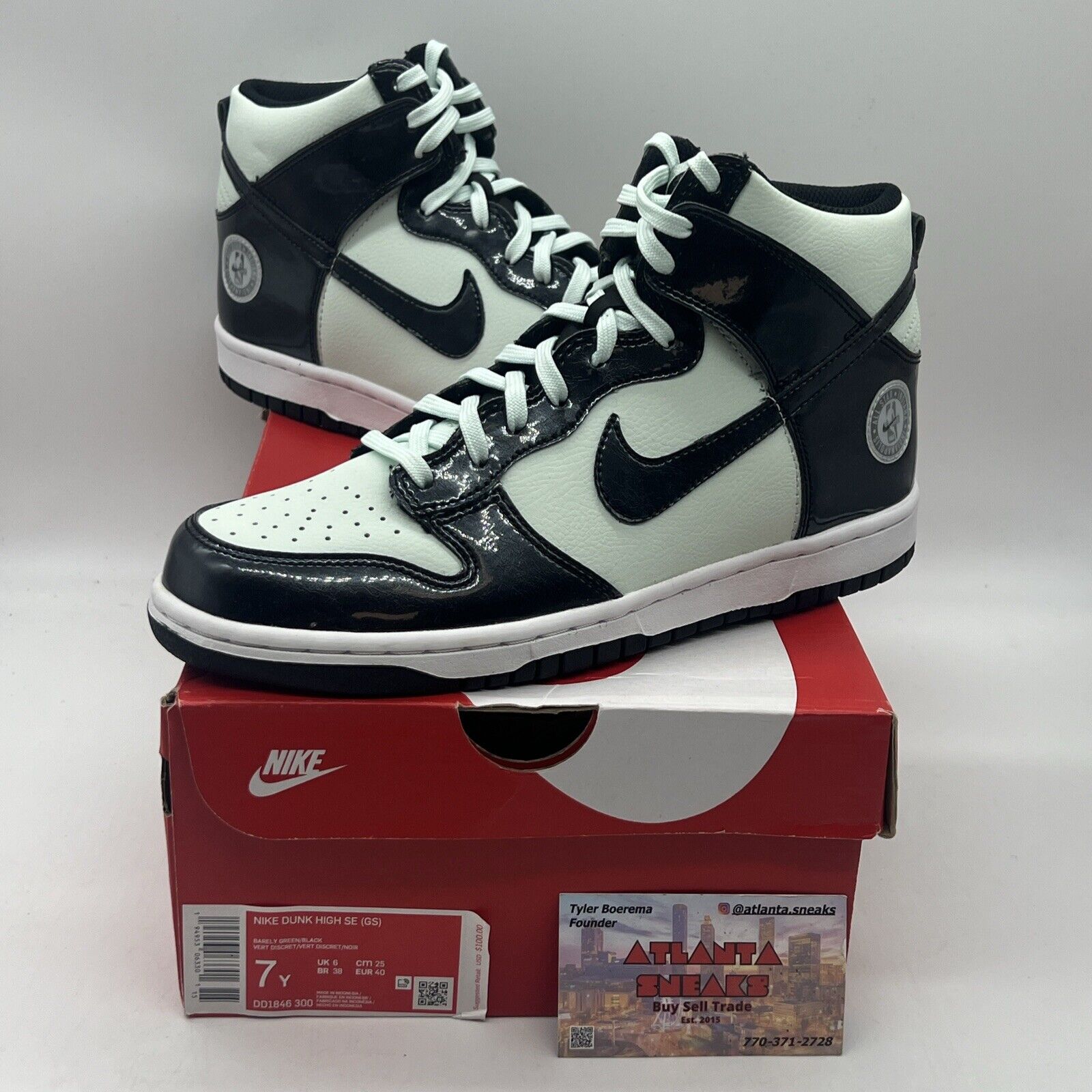 Size 7Y  - Nike Dunk SE High All Star 2021 Brand New Og All Black Mint White DS