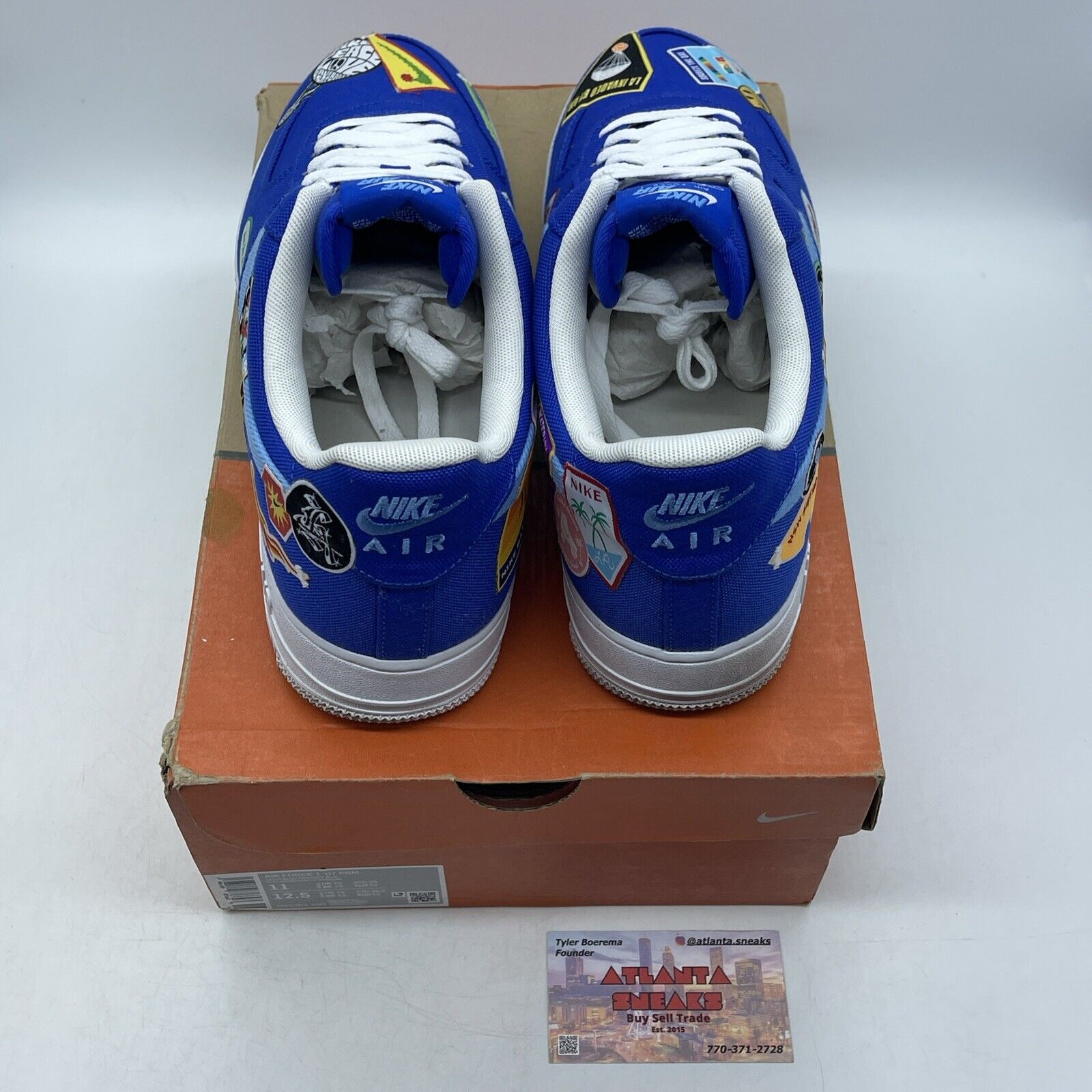 Size 11 - Nike Air Force 1 '07 Patched Up - Los Angeles White Blue (DX2304-400)