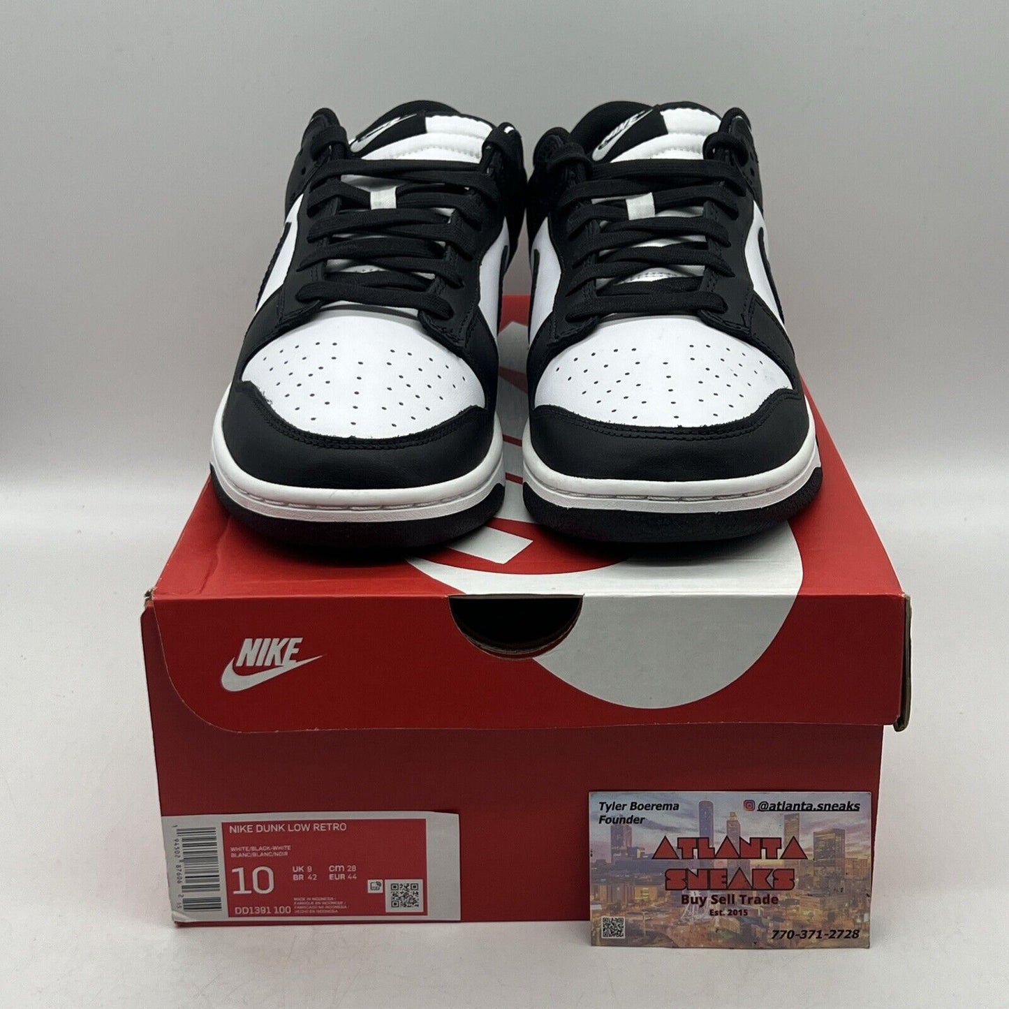 Size 10 - Nike Dunk Low Black White Brand New Og All