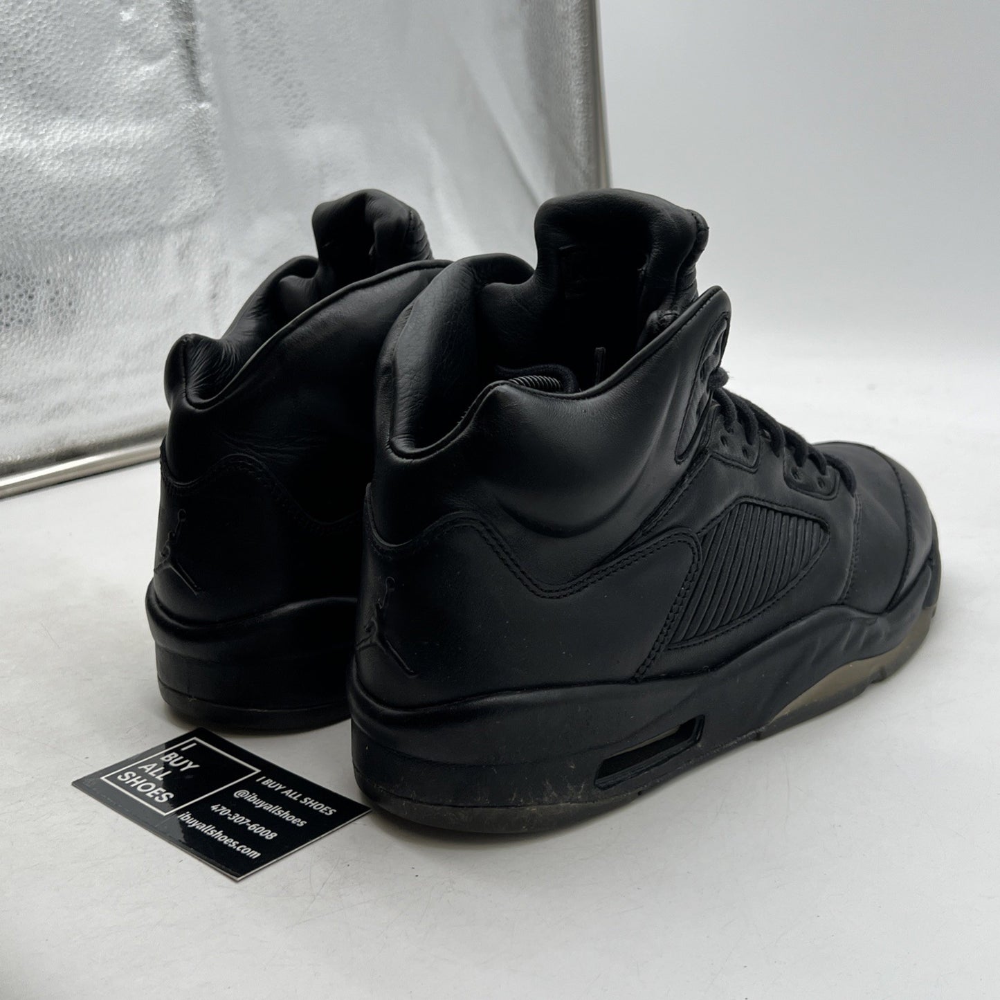 Size 9.5 - Air Jordan 5 Retro Premium Triple Black (881432-010)