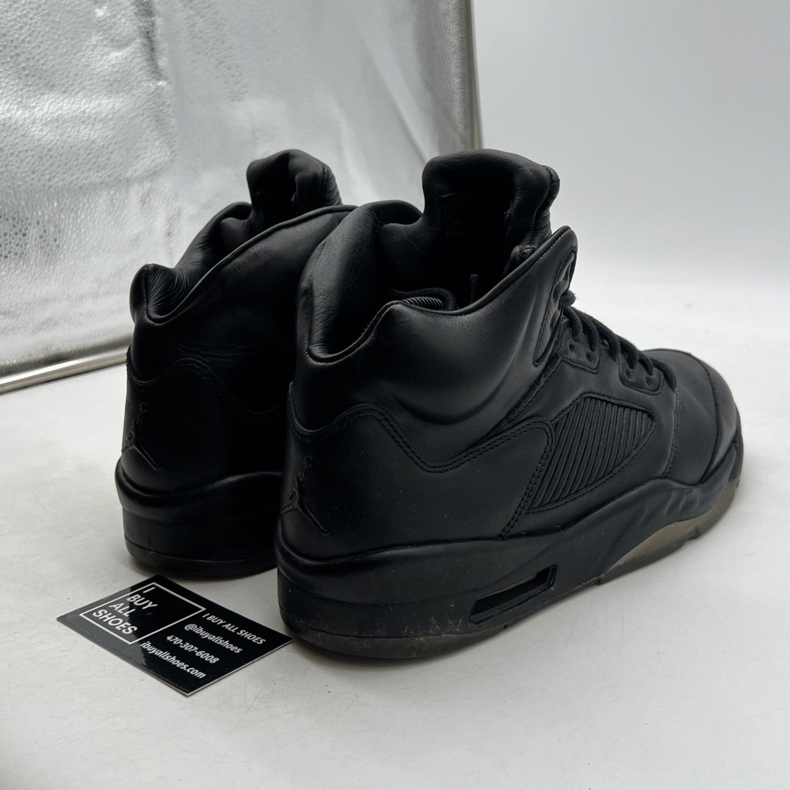 Size 9.5 - Air Jordan 5 Retro Premium Triple Black (881432-010)