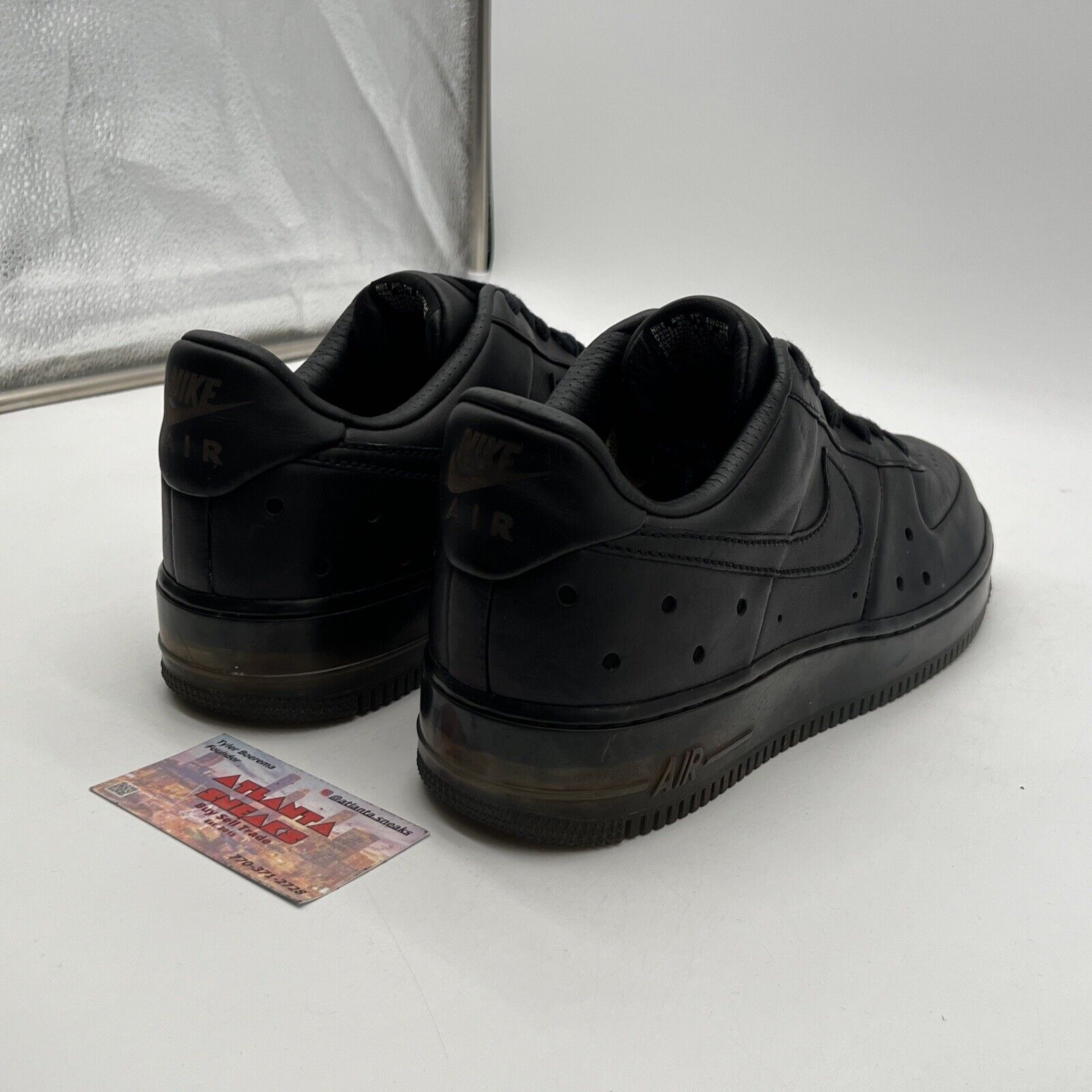 Size 12 - Nike Air Force 1 Supreme Max Air Cb Low Black Leather (317262-001)