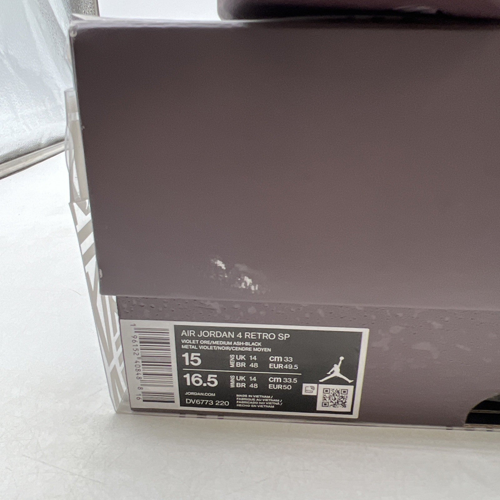 Size 15 - Air Jordan 4 Retro x A Ma Maniere Mid Violet Ore (DV6773-220)