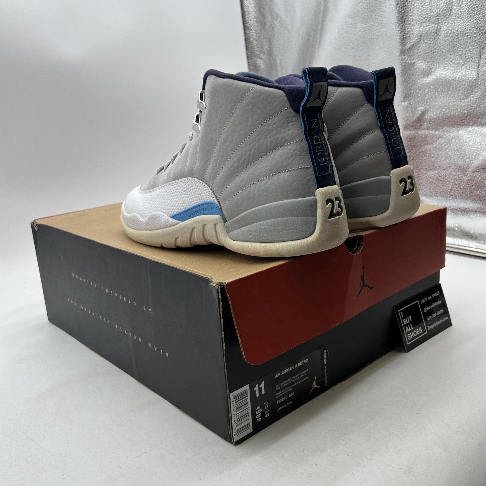 Size 11 - Air Jordan 12 Retro Grey University Blue (130690-007)