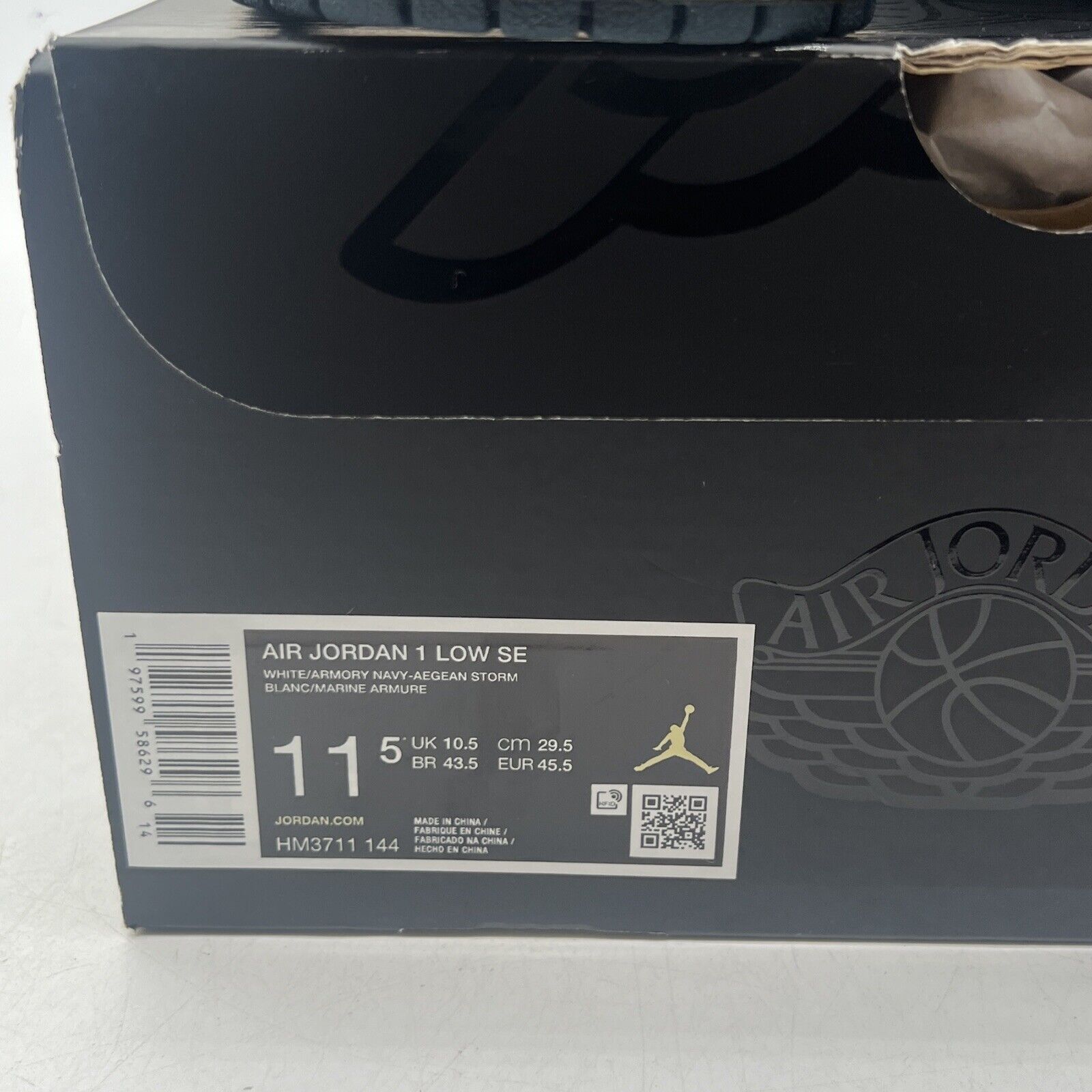 Size 11.5 - Nike Air Jordan 1 Low SE Shoes White Armory Navy (HM3711-144)