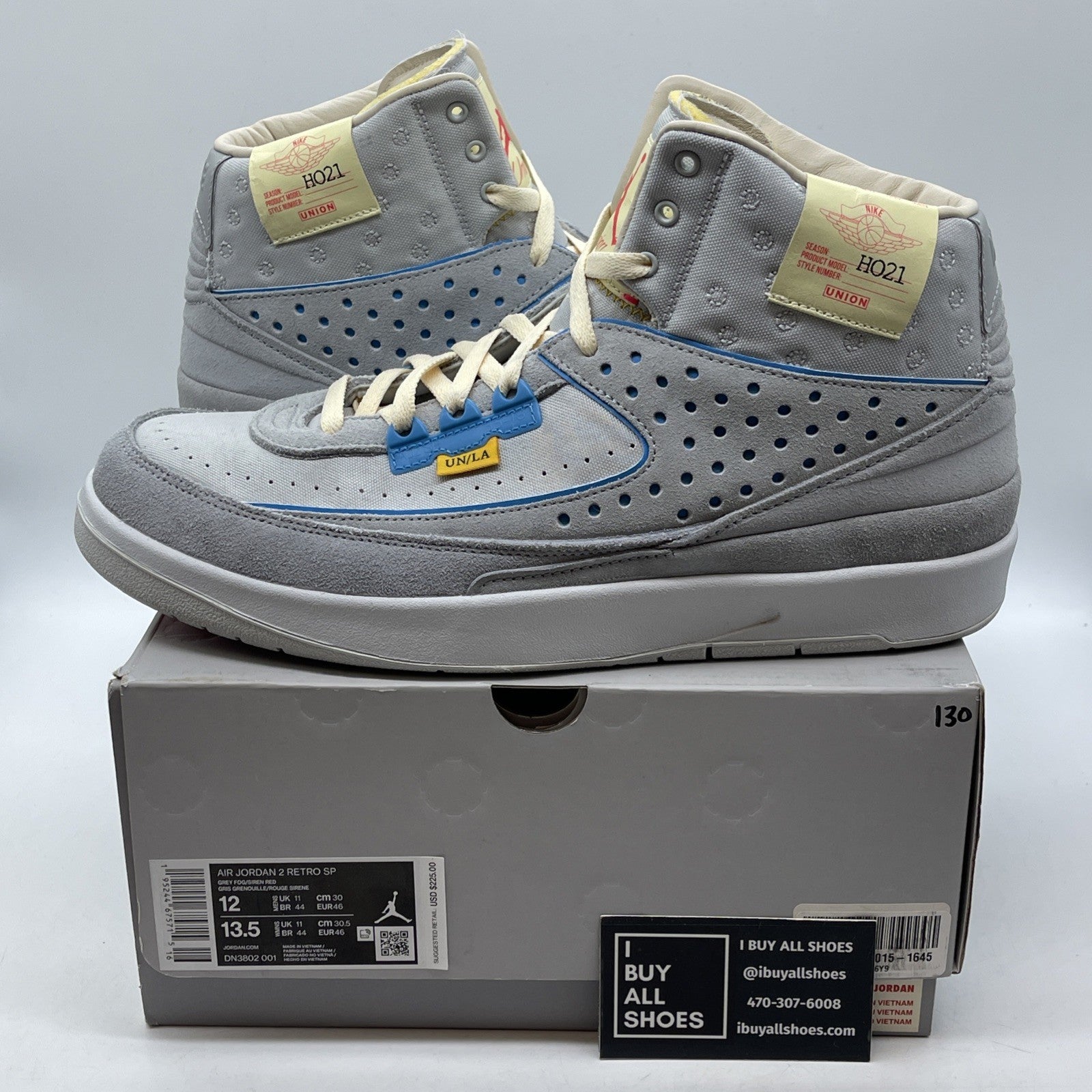 Size 12 - Jordan 2 Gray Fog 2022 Blue Suede Leather (DN3802-001)