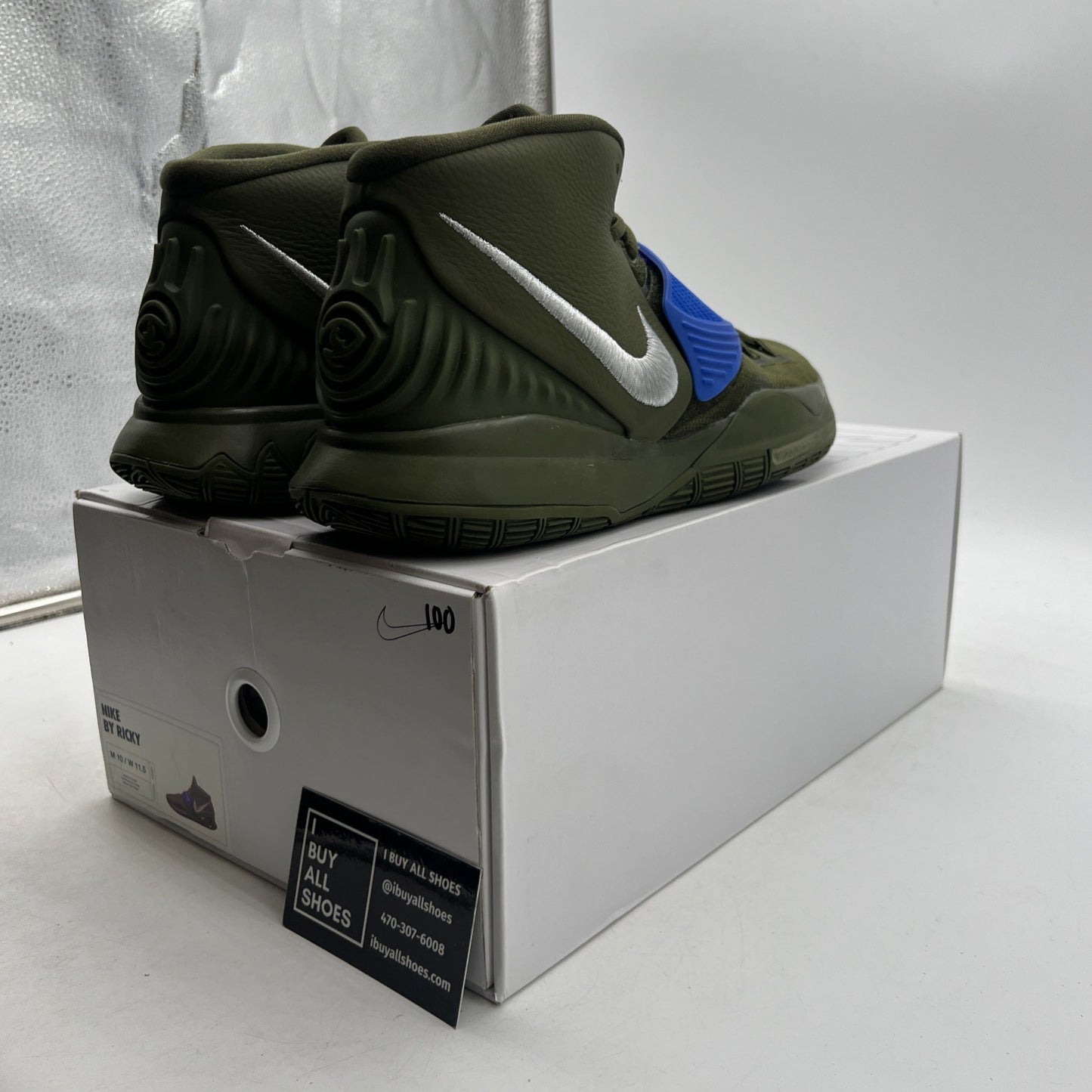 Size 10 -Nike iD By You Kyrie 6 Air Kyreezy Green White Blue (CT1019-991)