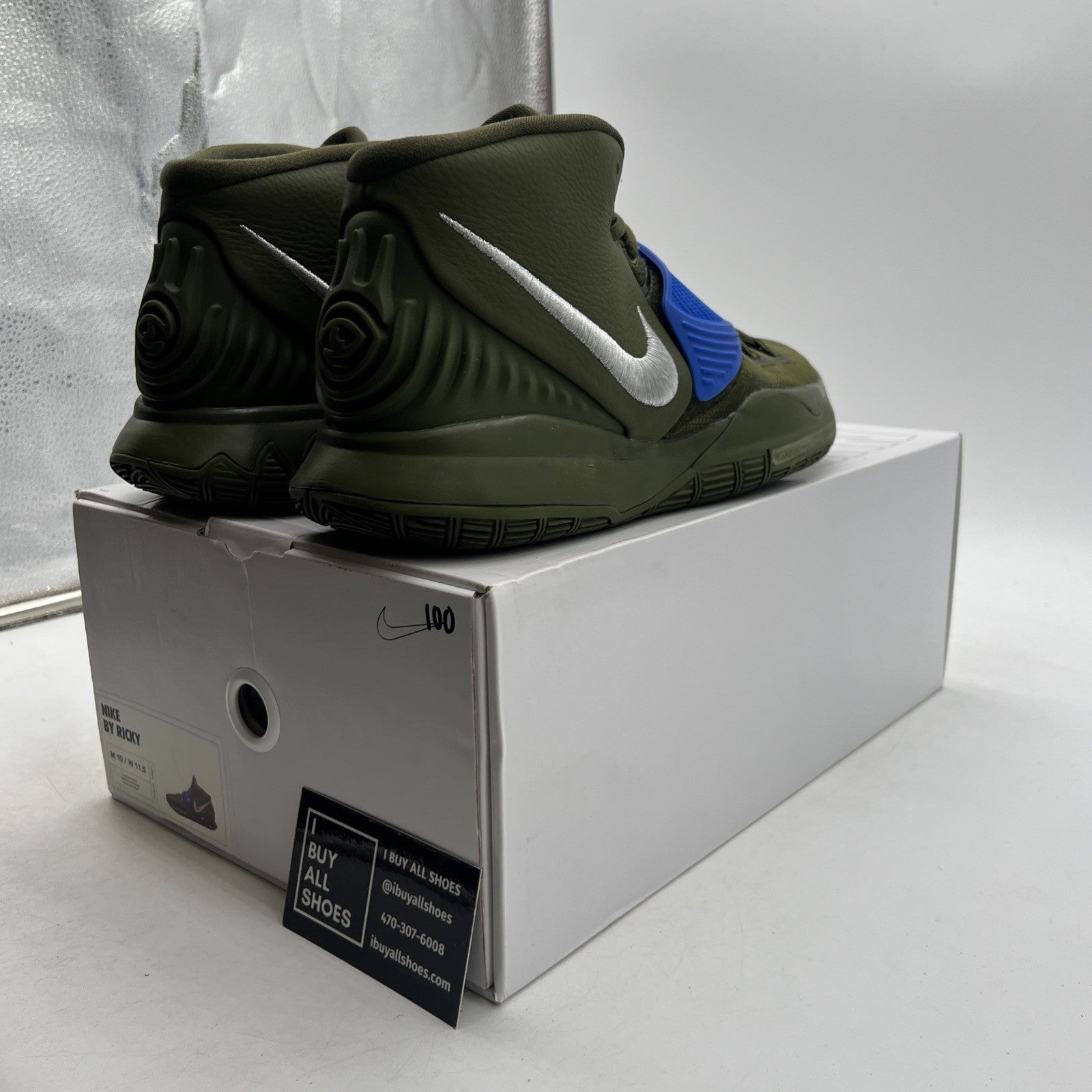 Size 10 -Nike iD By You Kyrie 6 Air Kyreezy Green White Blue (CT1019-991)