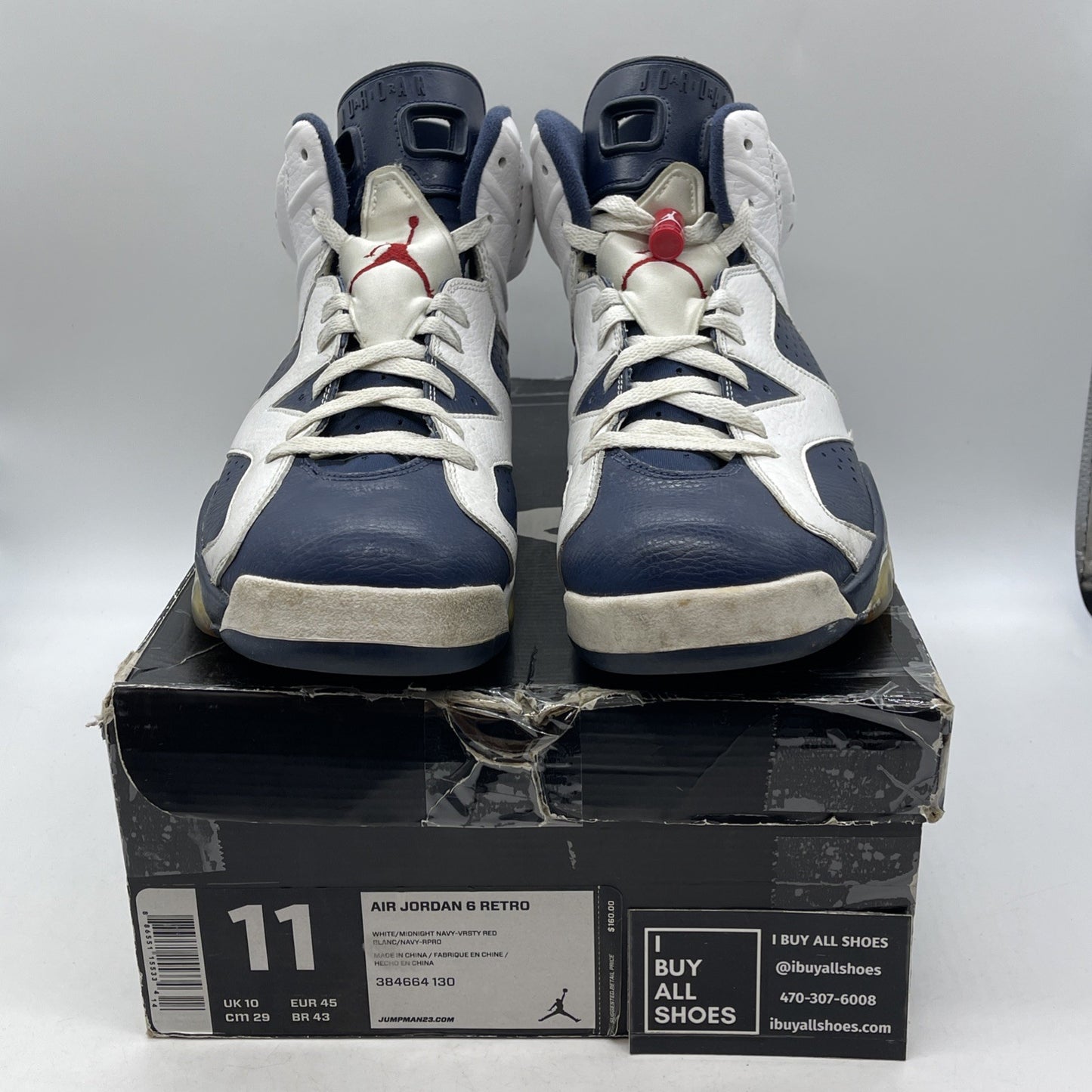 Size 11 - Air Jordan 6 Retro 2012 Olympic (384664-130)