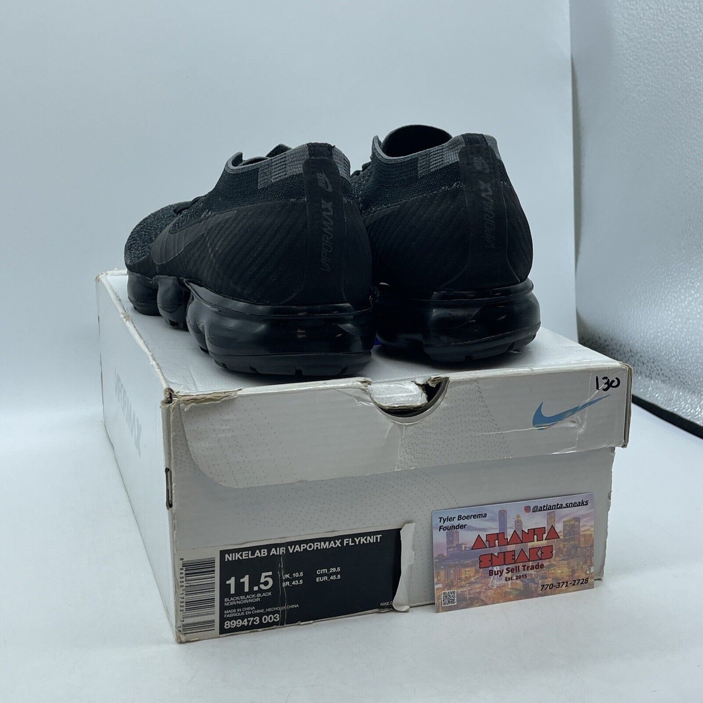 Size 11.5 - NikeLab Air VaporMax Triple Black Suede Leather (899473-003)