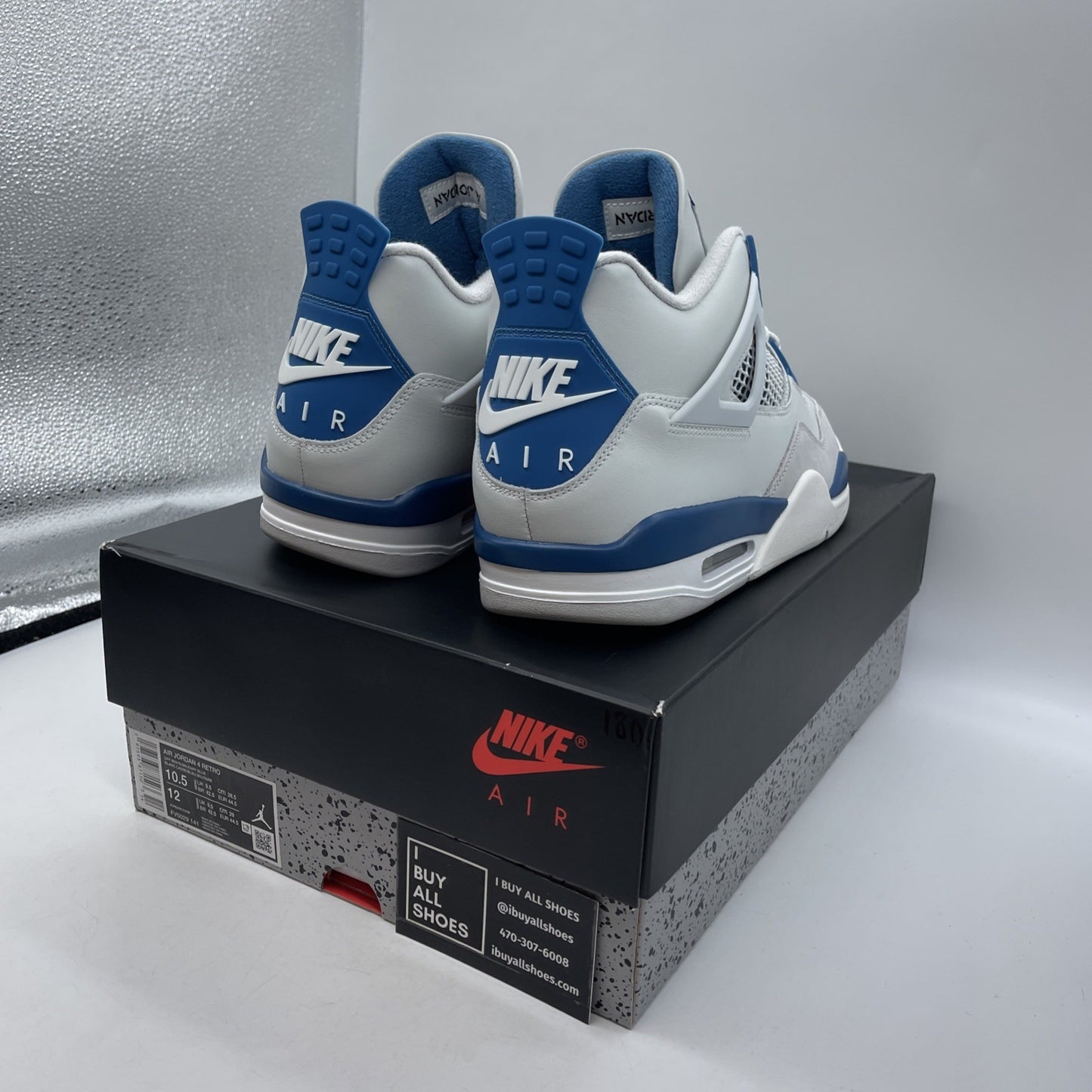 Size 10.5 - Air Jordan 4 Retro 2024 Military Blue Grey Suede (FV5029-141)