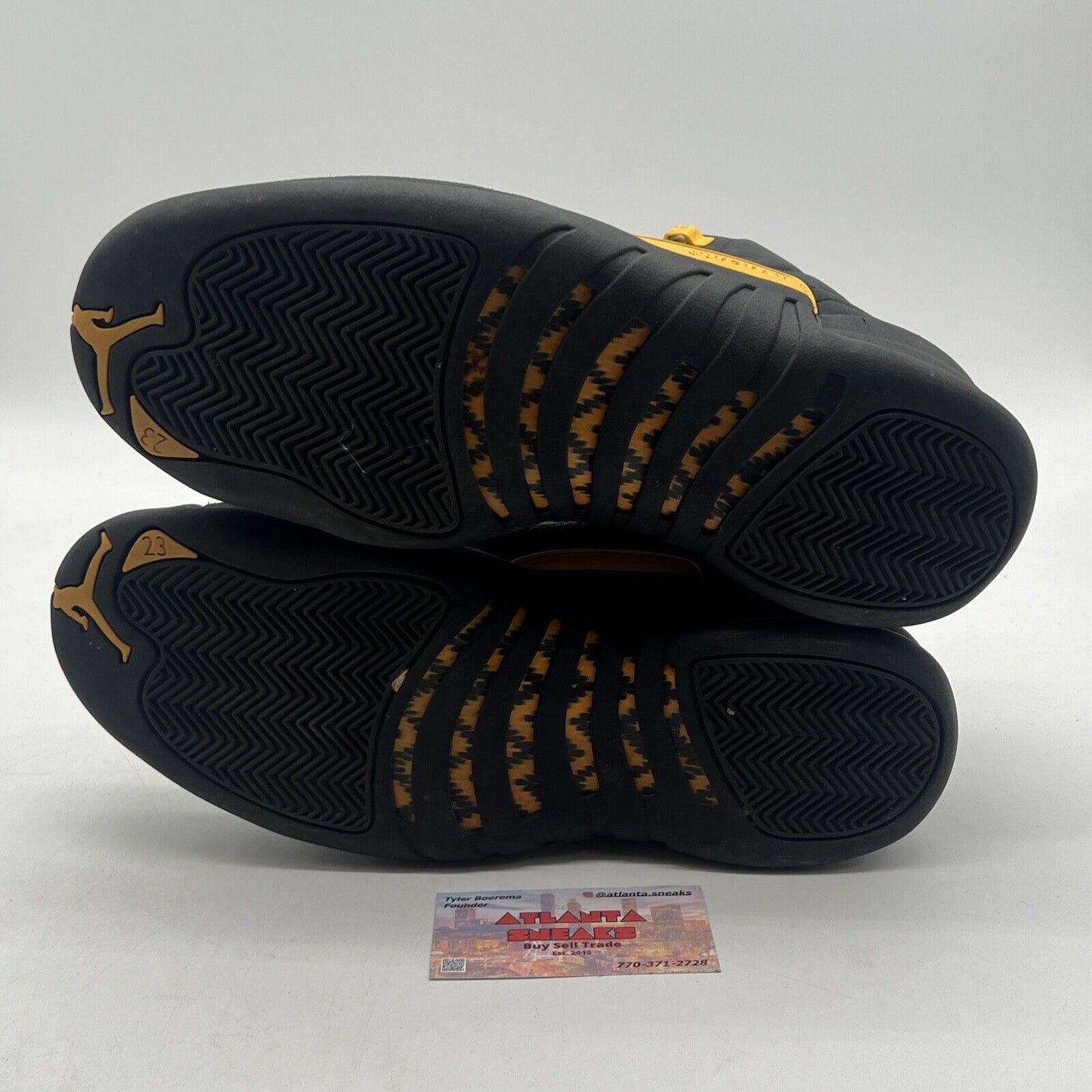 Size 11 - Jordan 12 Retro Mid Black Taxi Suede Leather Yellow (CT8013-071)