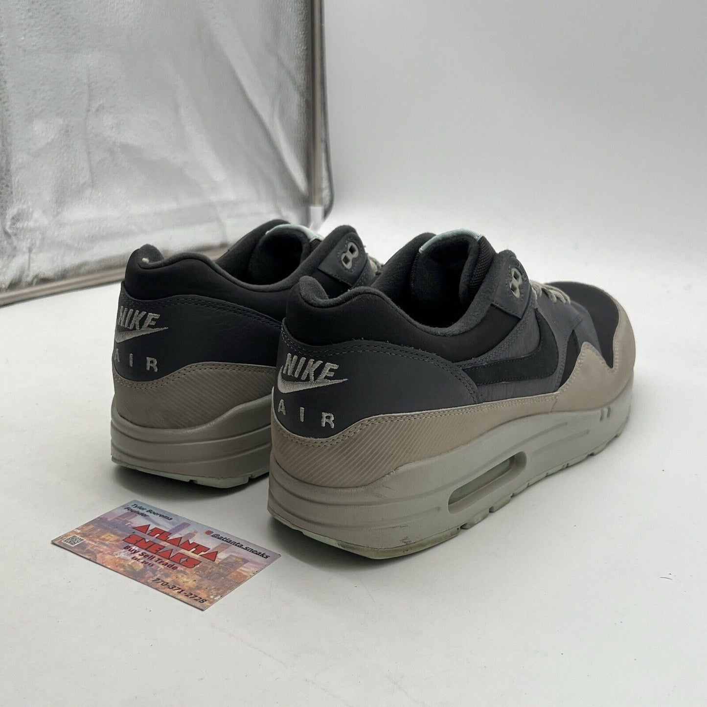 Size 12 - Nike Air Max 1 Leather Dark Ash (655466-201)