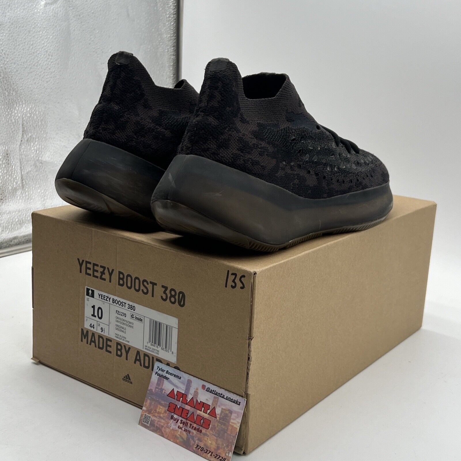 Size 10 - adidas Yeezy Boost 380 Onyx Non-Reflective Black Brown (FZ1270)