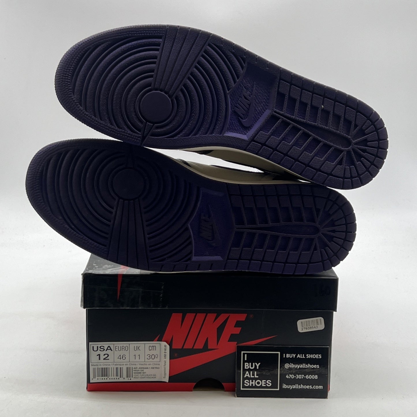 Size 12 - Air Jordan 1 Retro OG High Court Purple (555088-501)