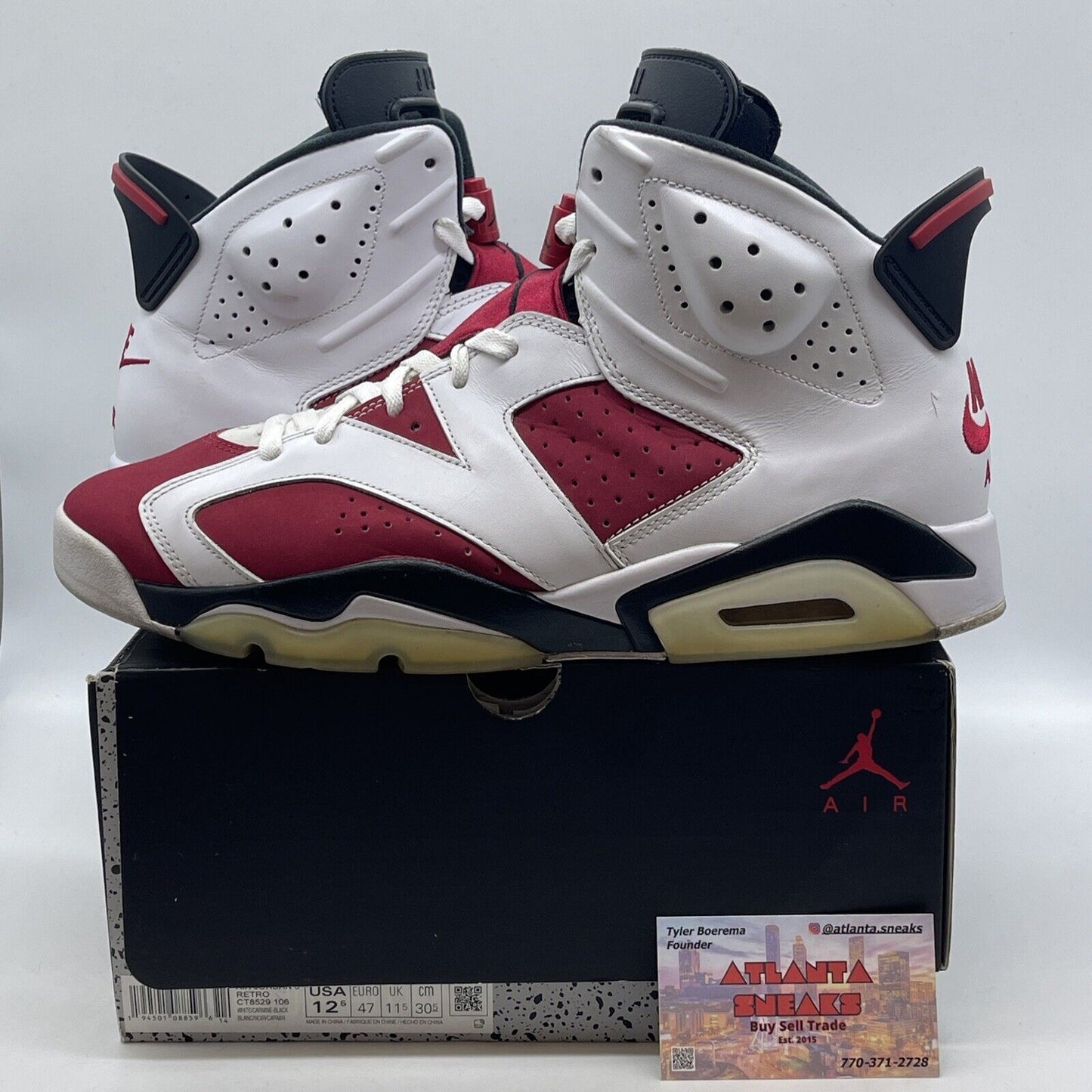 Size 12.5 - Jordan 6 Retro OG Mid Carmine Red White Black (CT8529-106)