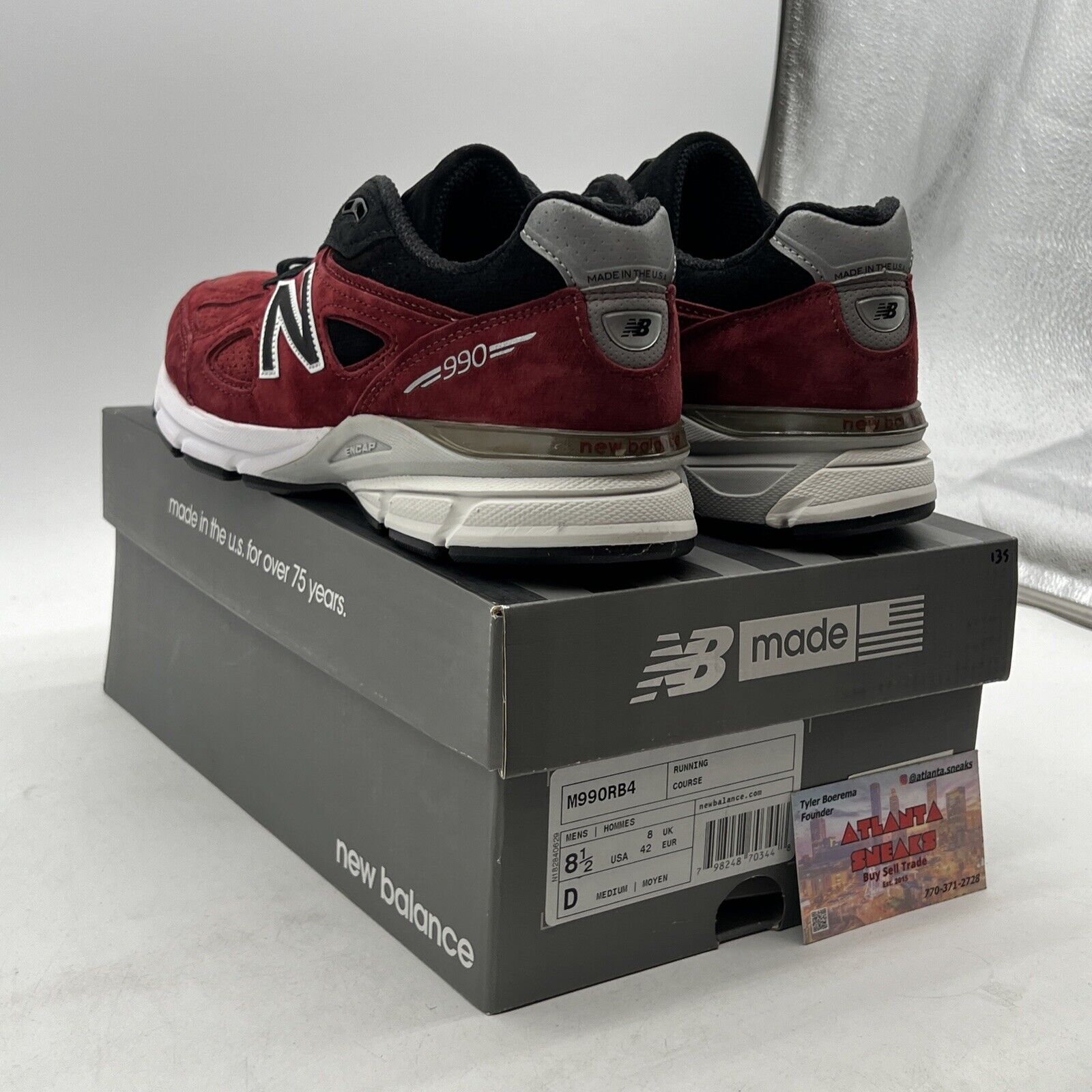 Size 8.5 - New Balance 990v4 Made in USA Burgundy (M990RB4)