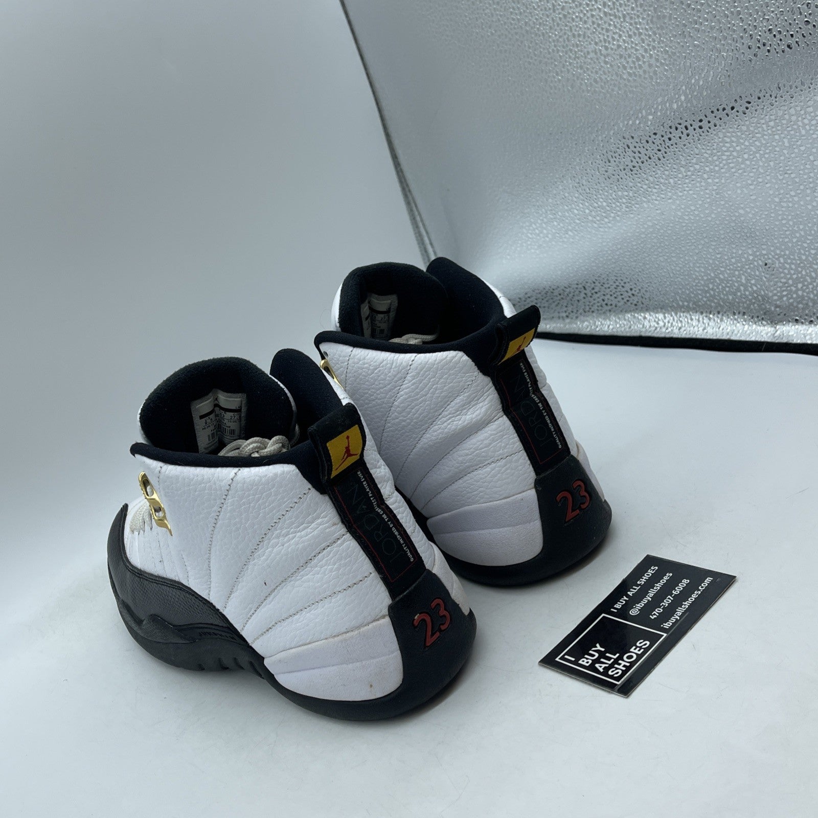 Size 9.5 - Air Jordan 12 Retro taxi release 2013 Black White Leather (130690-125