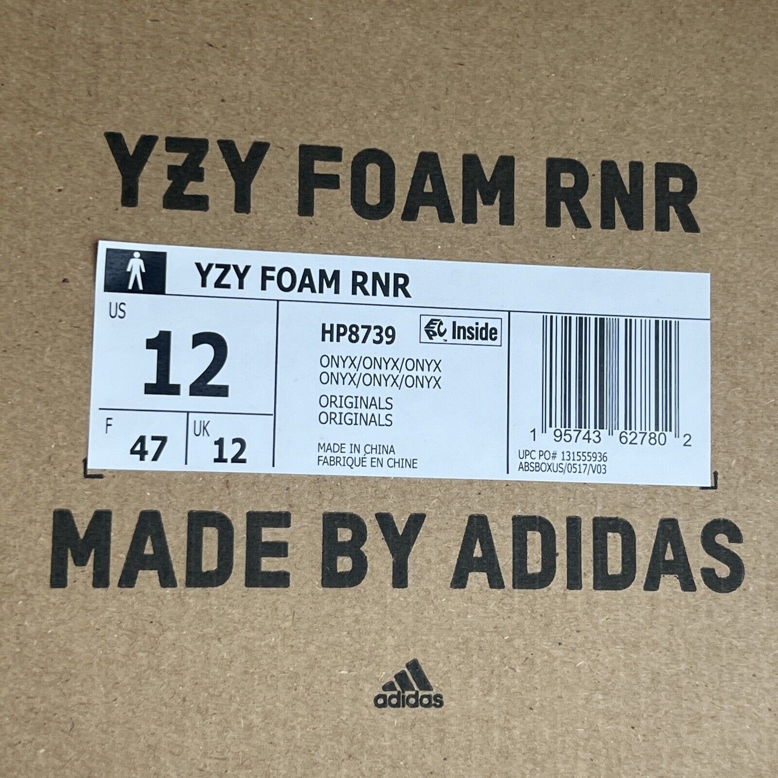 Size 12 - Adidas Yeezy Foam Runner Onyx ( HP8739)