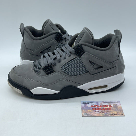 Size 10.5 - Jordan 4 Retro Low Cool Grey Suede Black White Leather (308497-007)