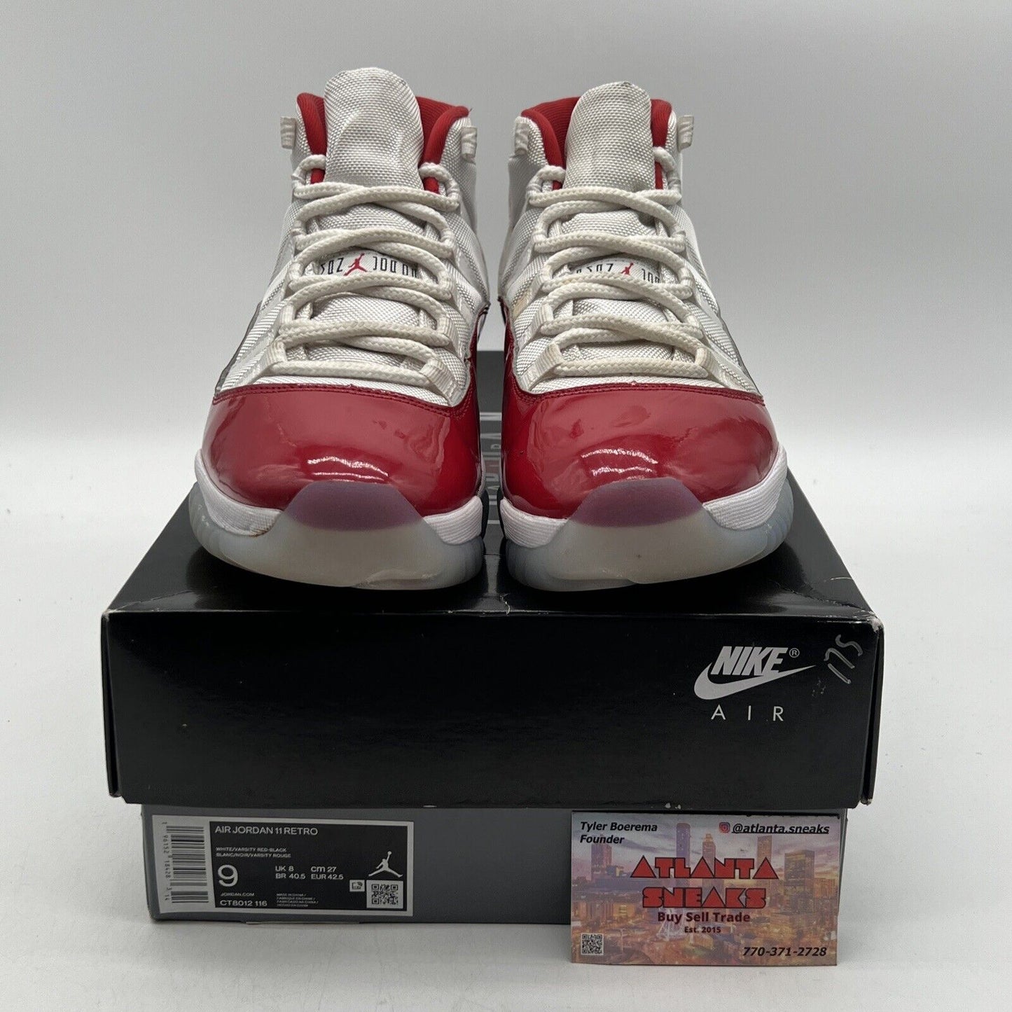 Size 9 - Jordan 11 Retro High Cherry White Leather (CT8012-116)