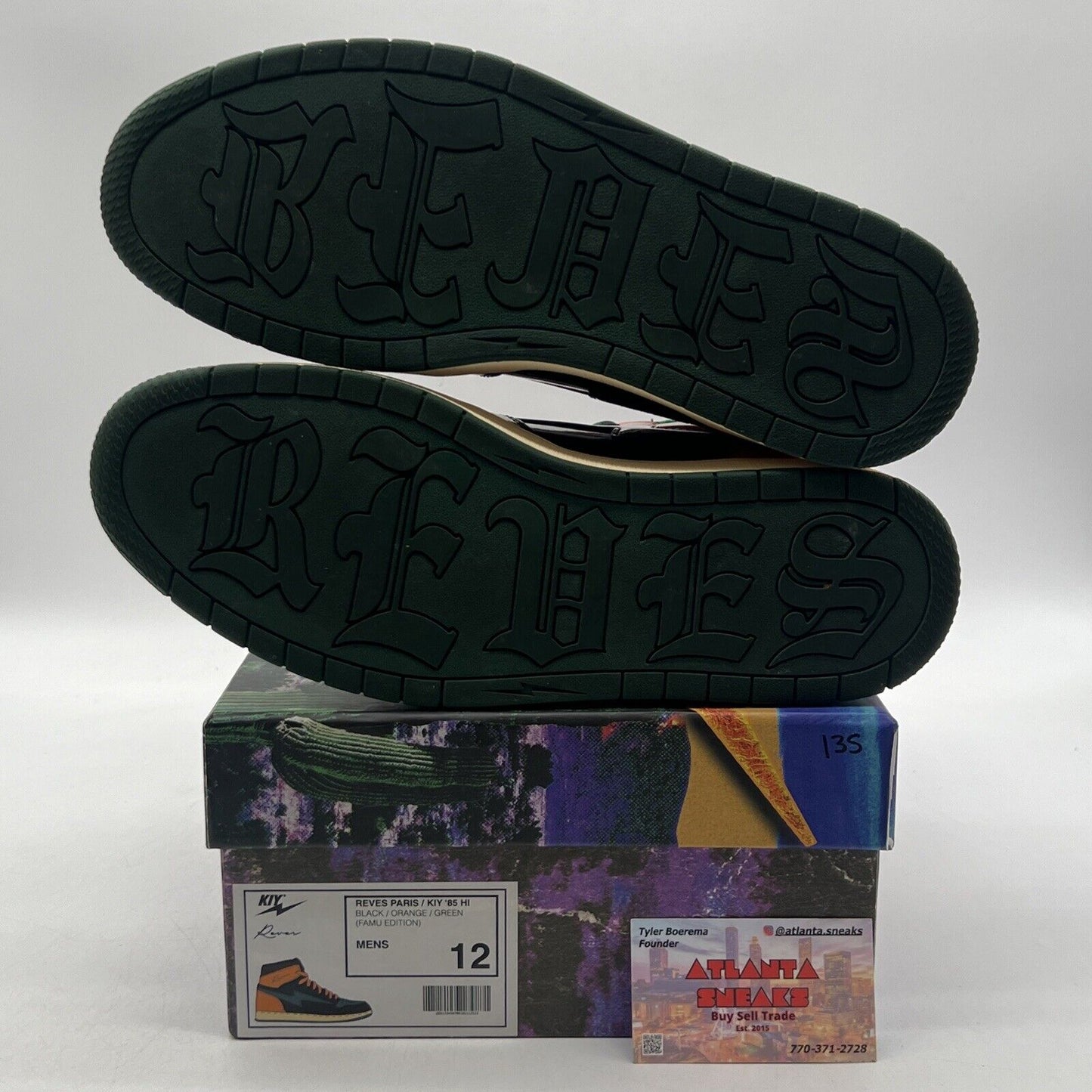 Size 12-Reves Paris x Air Kiy ‘85 Hi FAMU EDITION BRAND NEW Deadstock BLK/GRN/OR