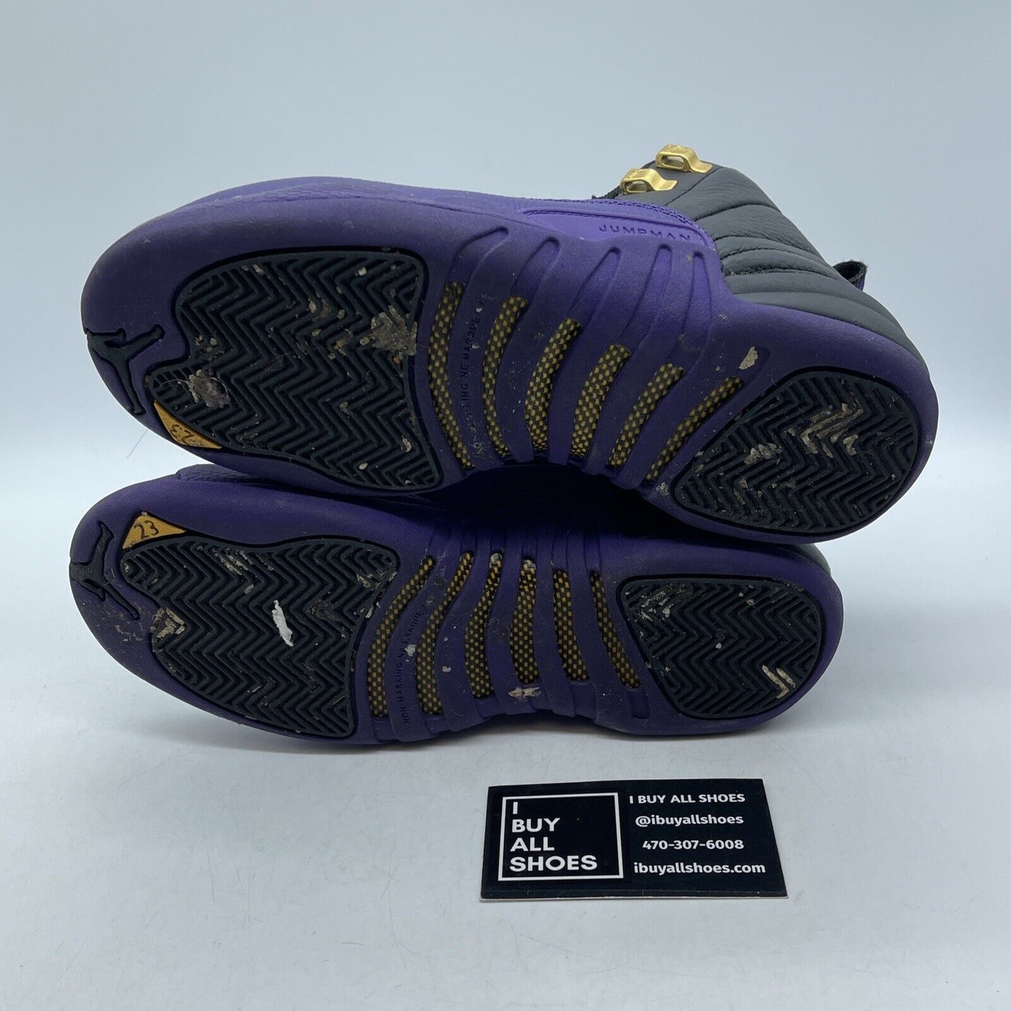 Size 4.5Y - Jordan 12 Retro Mid Field Purple Black Gold Leather (153265-057)