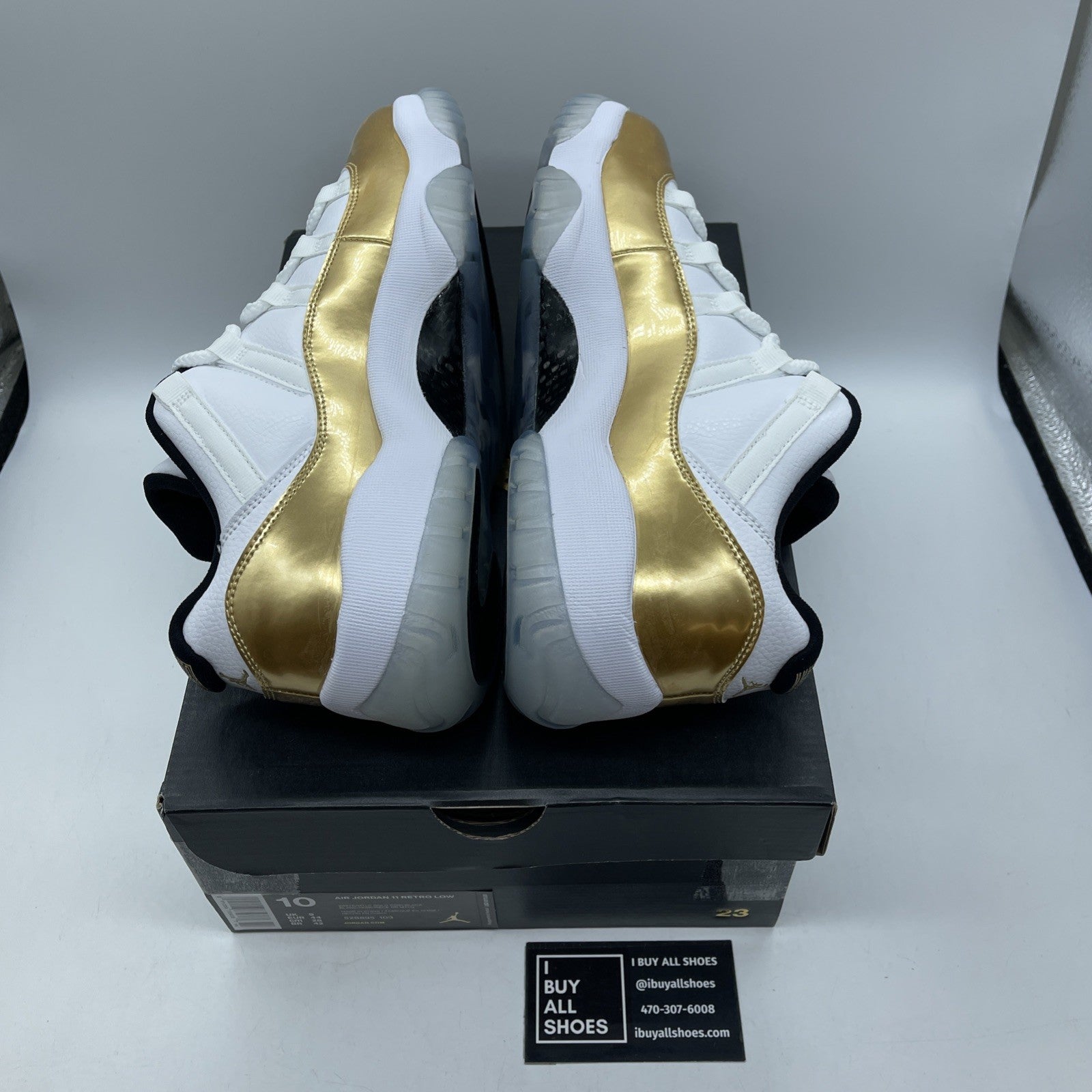 Size 10 - Air Jordan 11 Retro Low Closing Ceremony Gold White (528895-103)