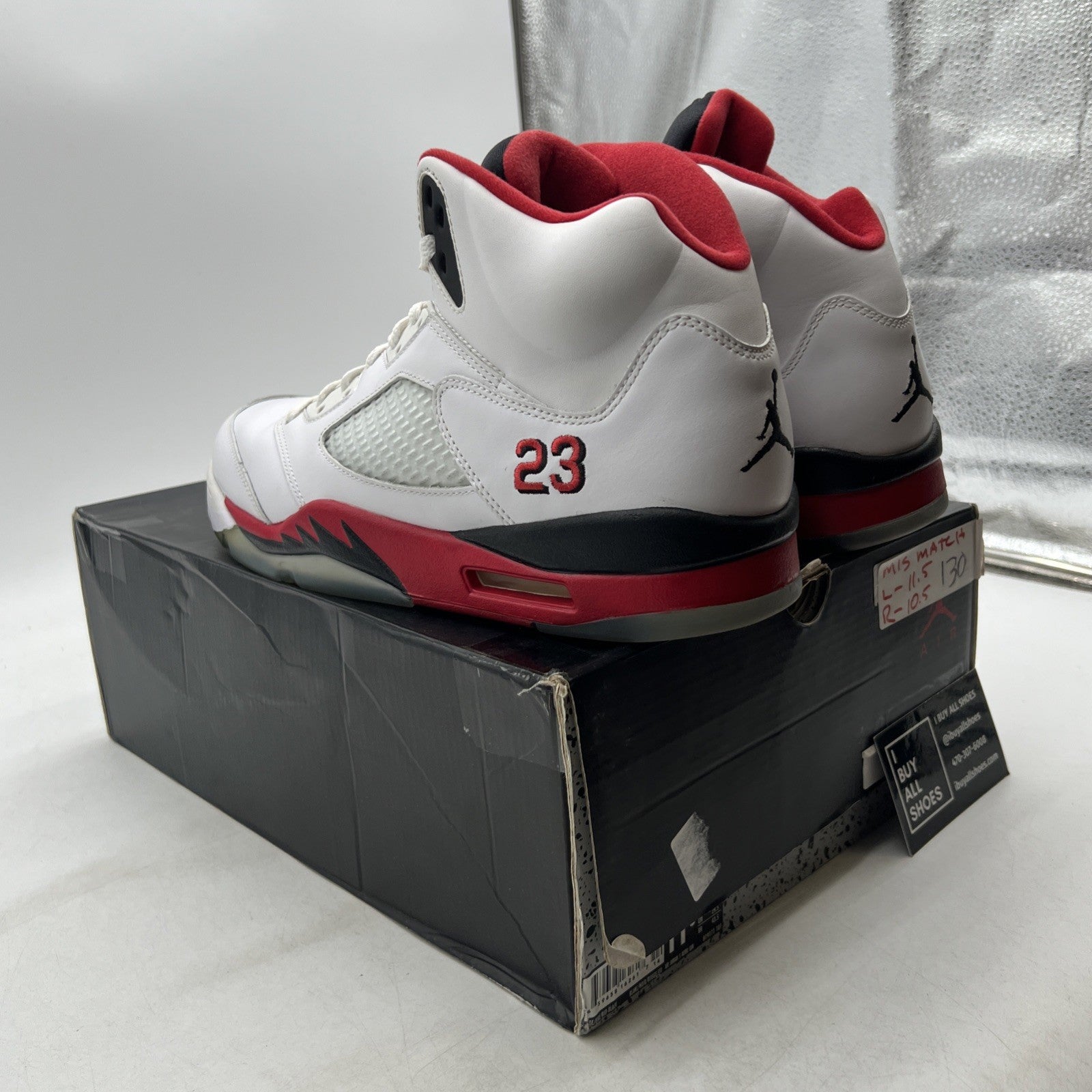 Size 11.5 - Air Jordan 5 Retro 2016 Low Fire Red (819171-101)
