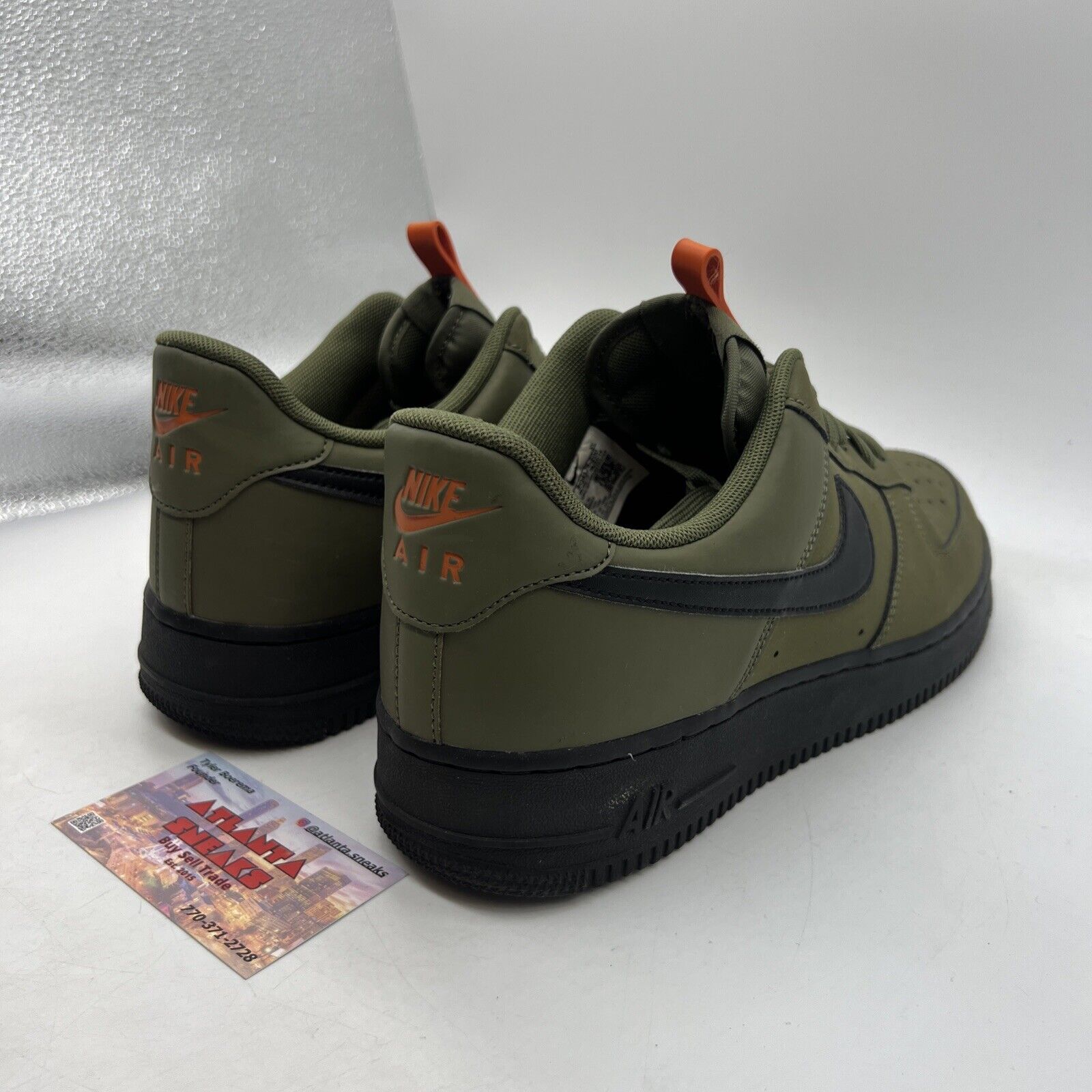 Size 10 - Nike Air Force 1 Low Medium Olive Orange Black Suede (BQ4326-200)