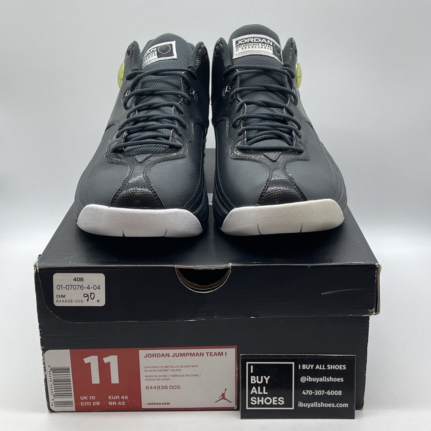 Size 11 - Jordan Jumpman Team 1 Anthracite Black Suede Leather (644938-005)
