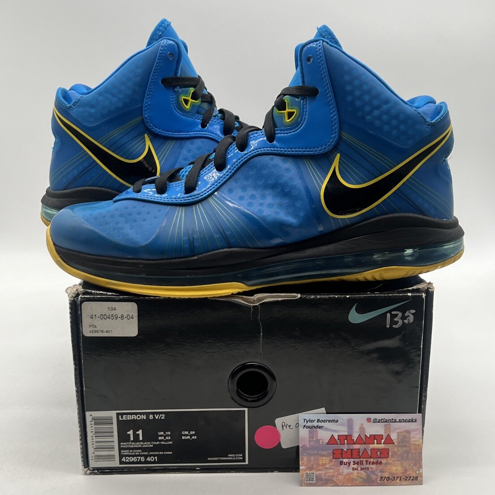 Size 11 - Nike LeBron 8 V/2 Entourage Black Yellow Blue (429676-401)