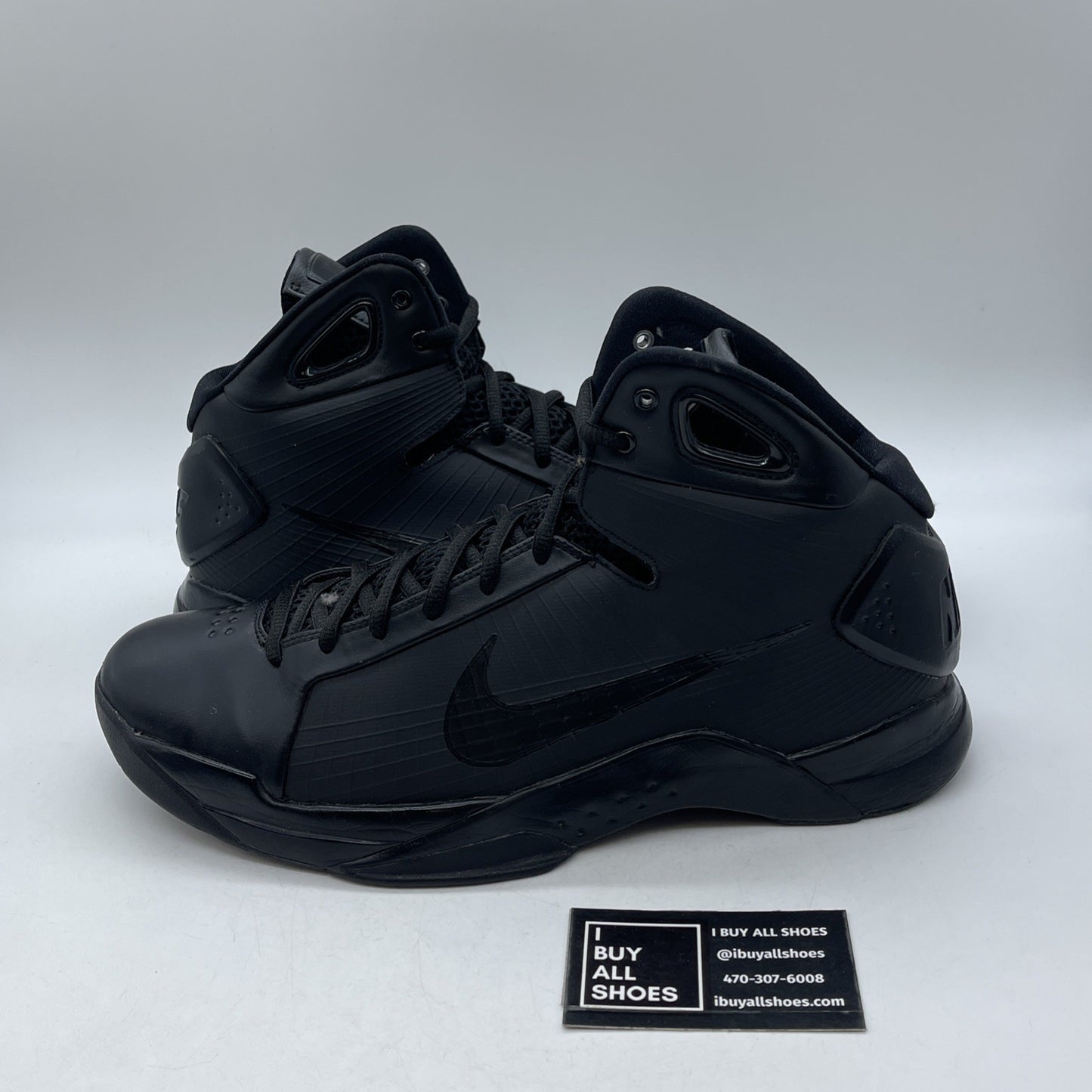 Size 12 - Nike Hyperdunk '08 Retro Triple Black Leather Suede (820321-002)