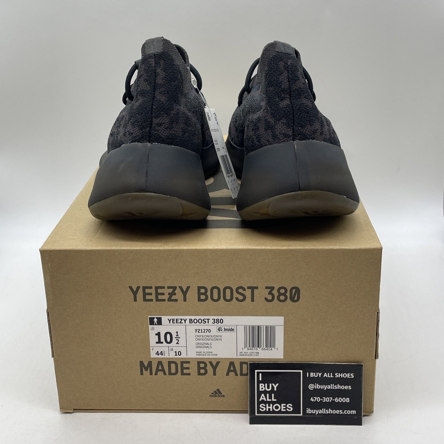 Size 10.5 - Adidas Yeezy Boost 380 Onyx Non-Reflective (FZ1270)