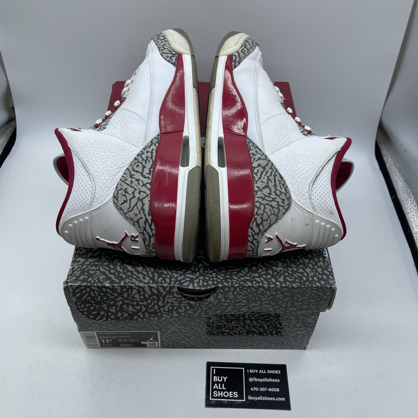 Size 11.5 - Jordan 3 Retro Mid Cardinal Red White Grey Leather (CT8532-126