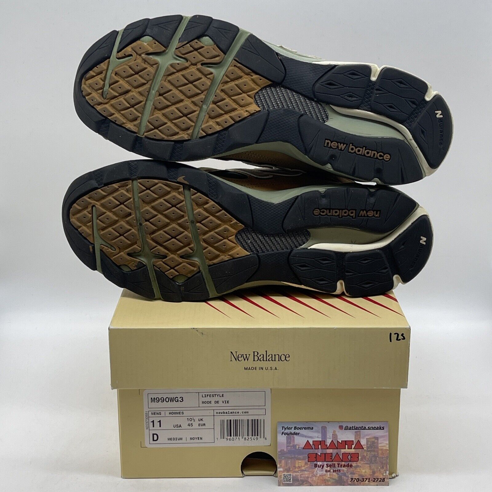 Size 11 - New Balance Teddy Santis x 990v3 Made in USA Tan Green Suede (M990WG3)