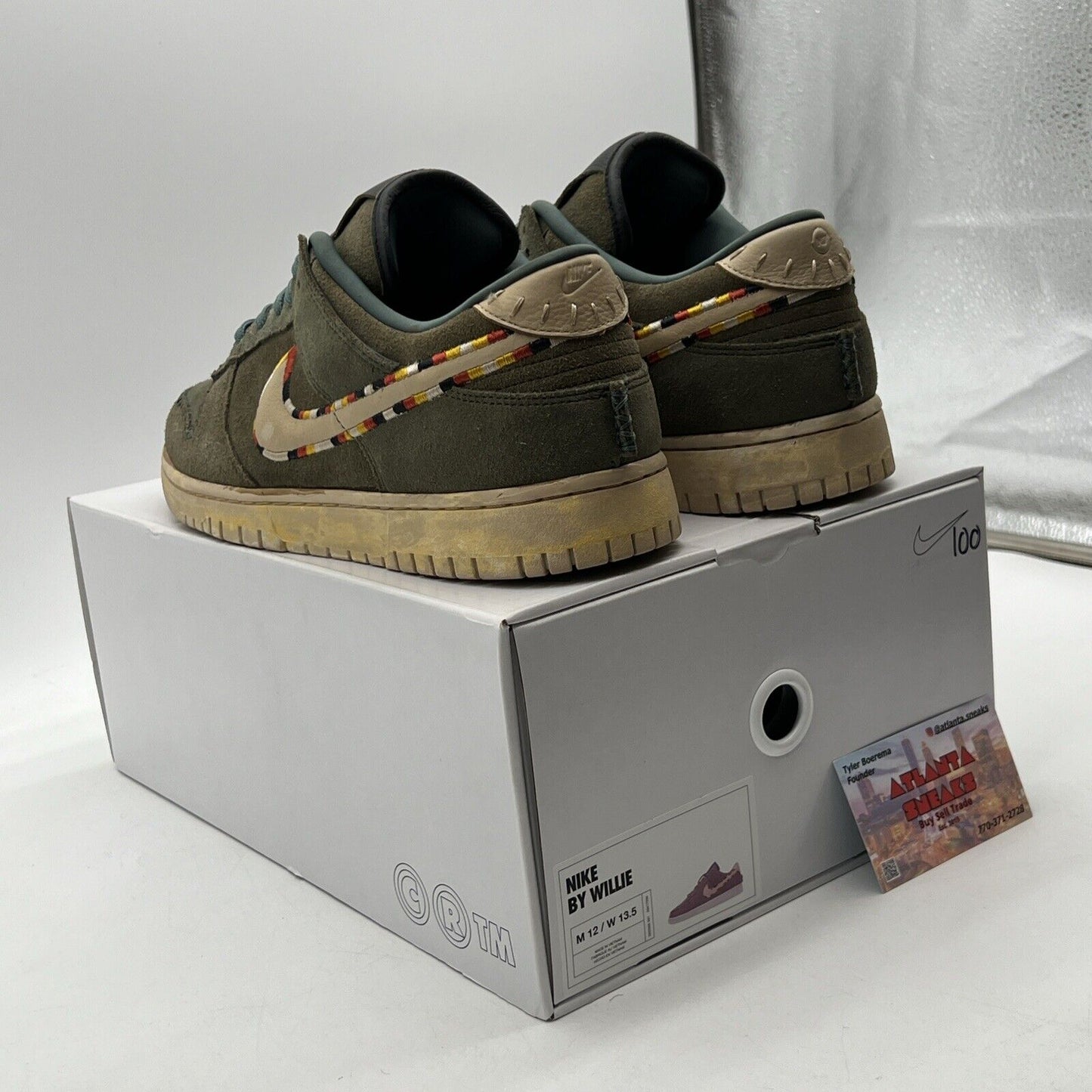 Size 12-Nike Dunk Low N7 ID By You Lauren Schad Mens Olive Multicolor DN2065-991