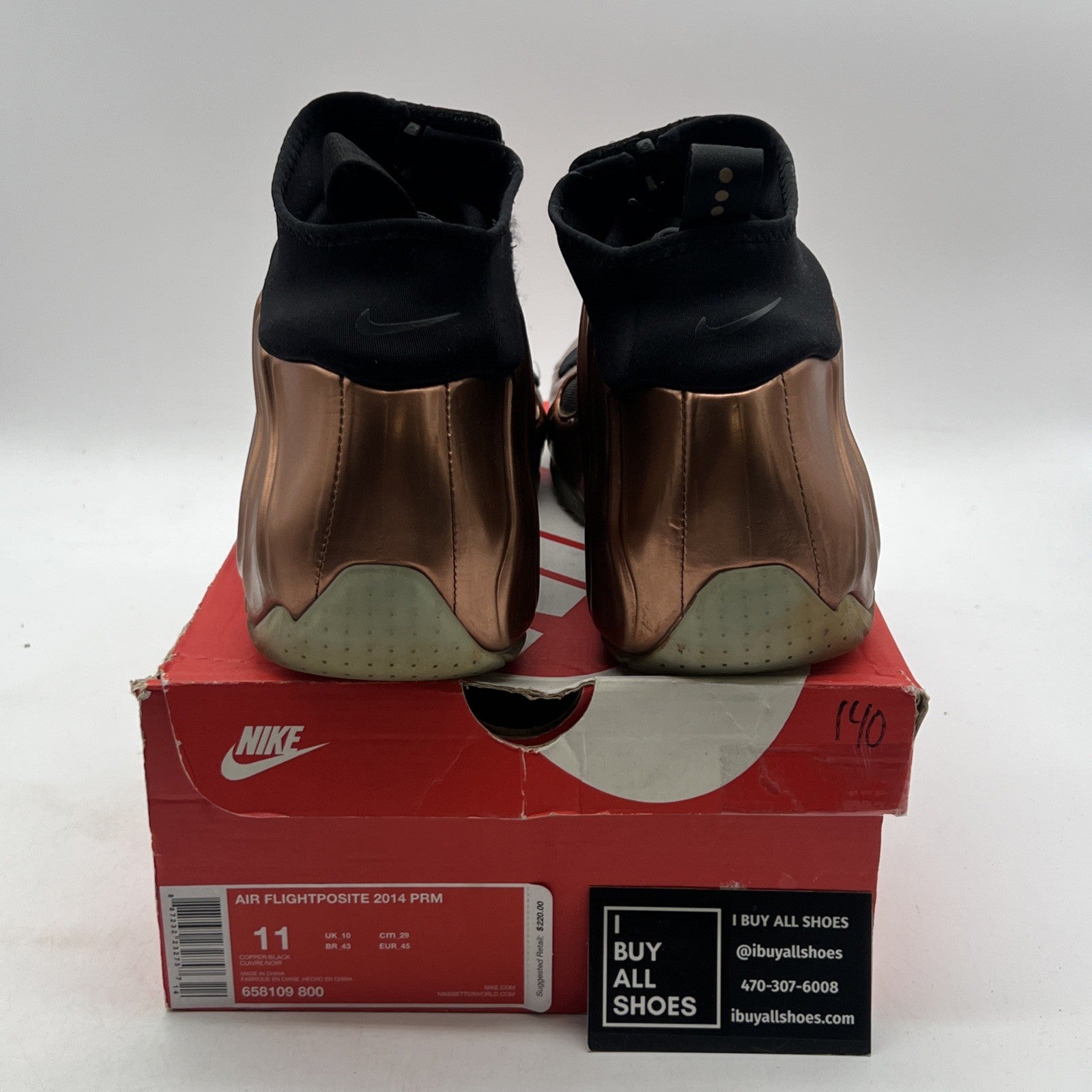 Size 11 - Nike Air Flightposite 2014 Prm Copper (658109-800)