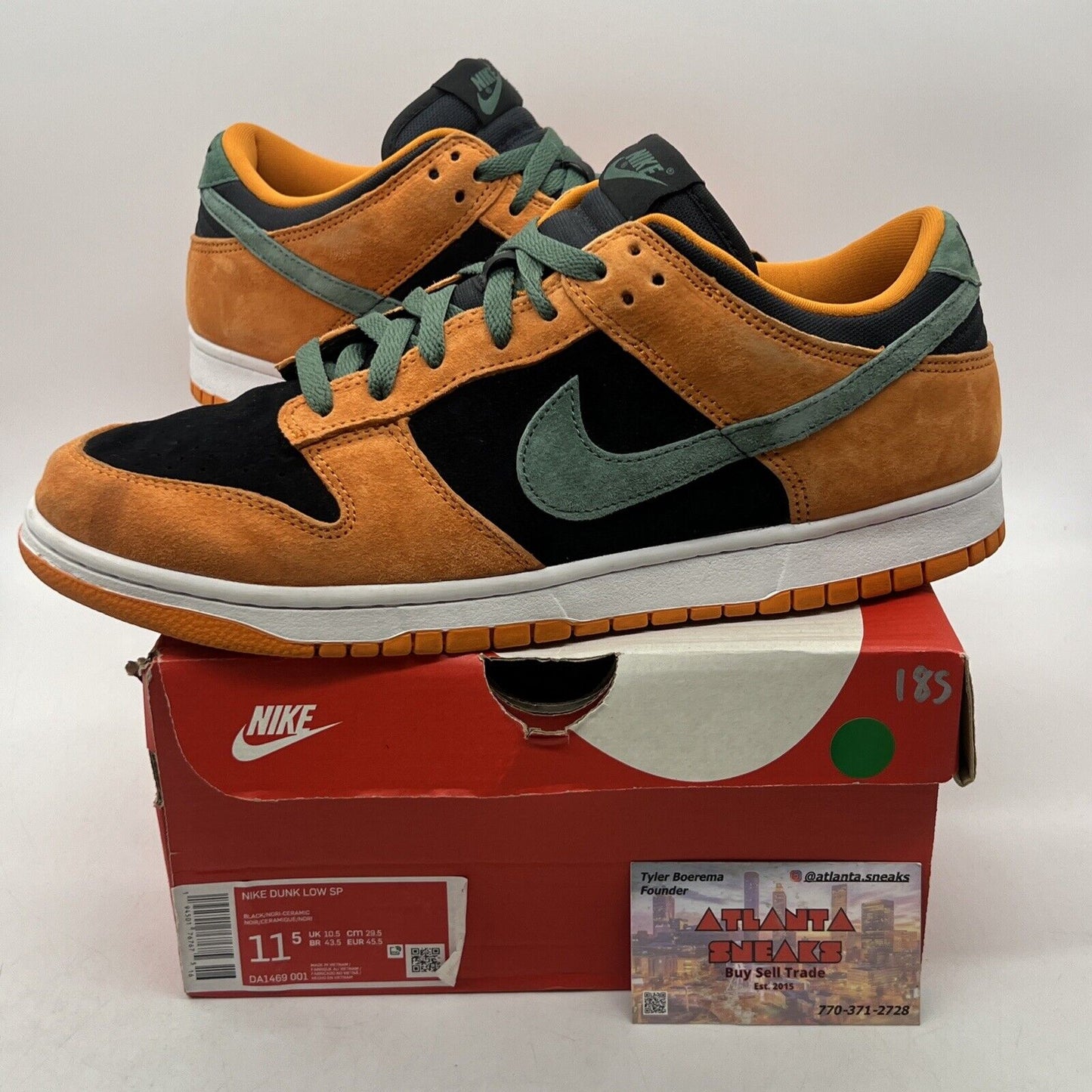 Size 11.5 - Nike Dunk SP Retro 2020 Low Ceramic Orange Green Suede (DA1469-001)