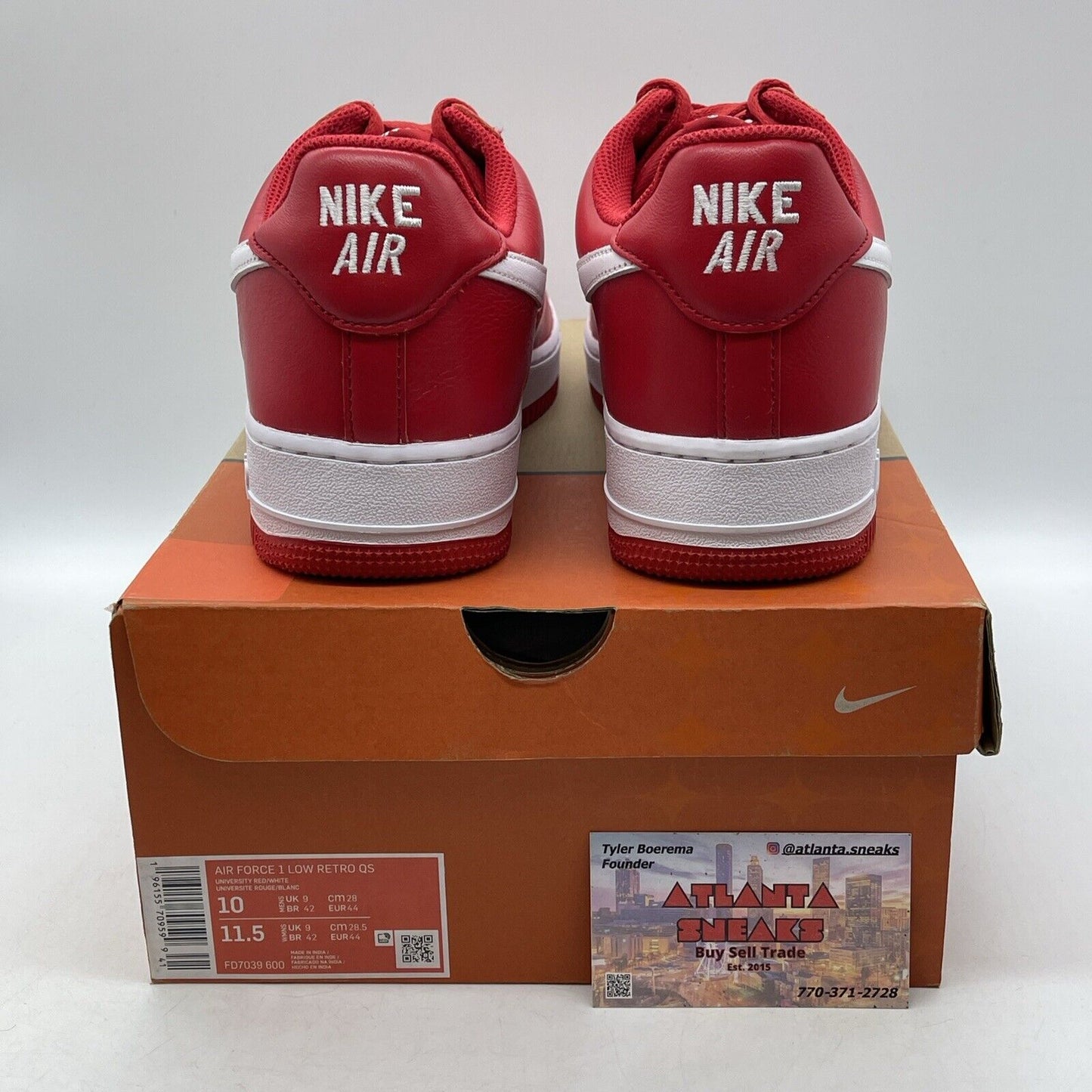 Size 10 - Nike Air Force 1 Low Color of the Month - University Red (FD7039-600)