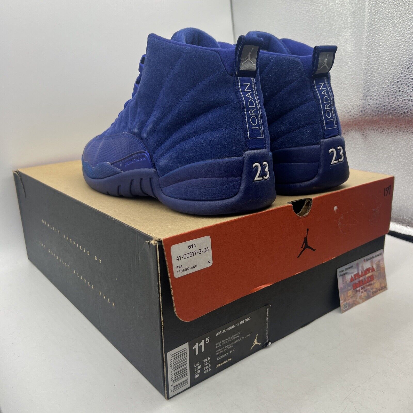 Size 11.5 - Air Jordan 12 Retro Deep Royal Suede Leather (130690-400)