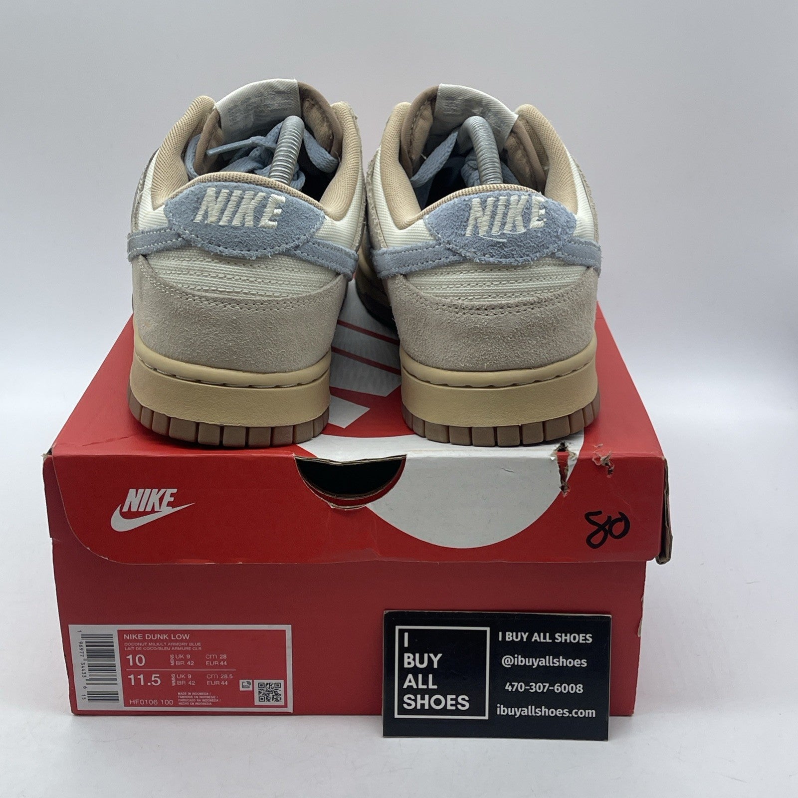 Size 10 - Nike Dunk Low Sanddrift Armory Blue Brown Suede (HF0106-100)