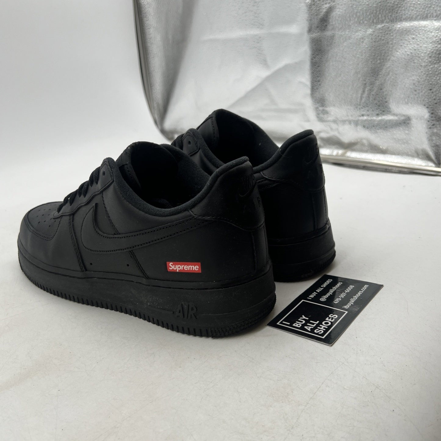 Size 9 - Nike Air Force 1 Low x Supreme Box Logo - Black (CU9225-001)