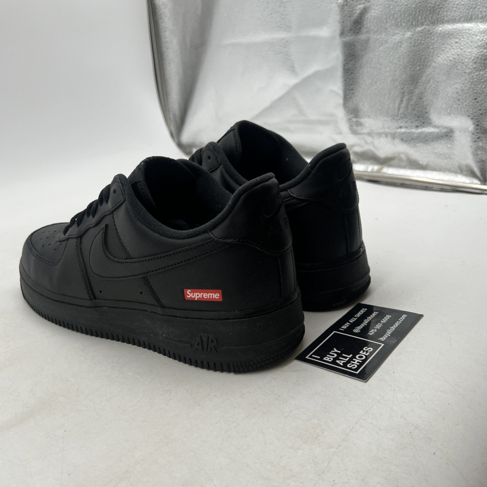 Size 9 - Nike Air Force 1 Low x Supreme Box Logo - Black (CU9225-001)