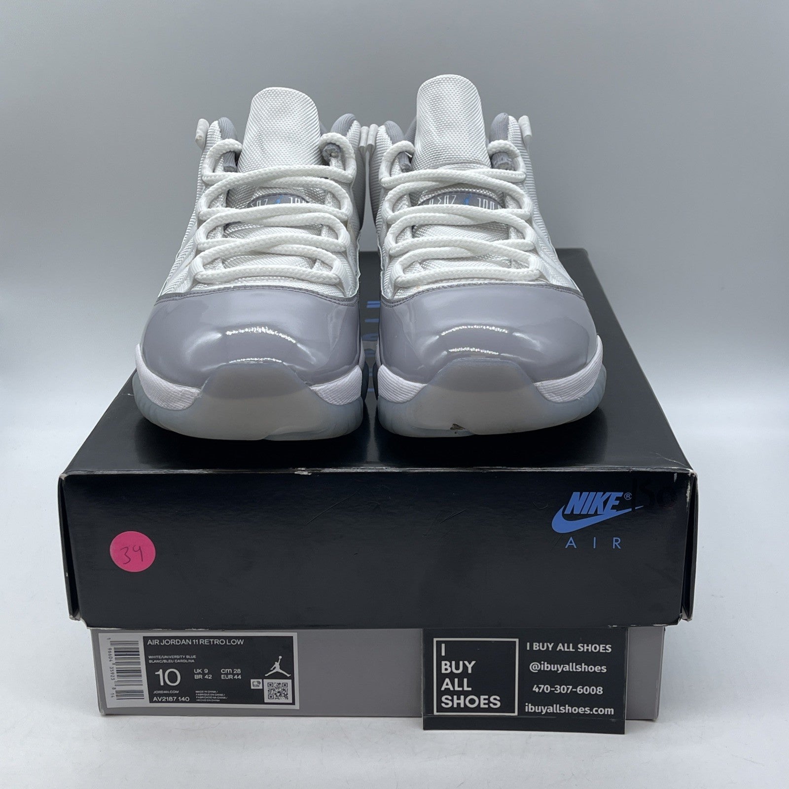 Size 10 - Air Jordan 11 Retro Low Cement Grey White Leather (AV2187-140)