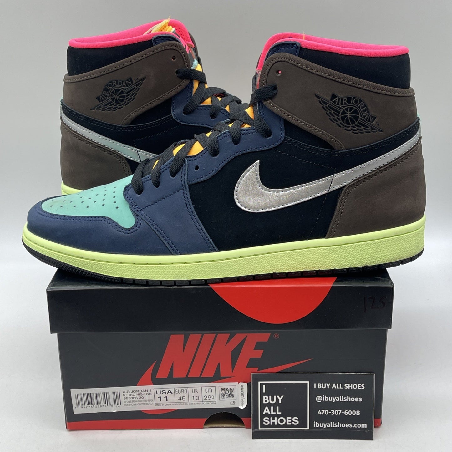 Size 11 - Jordan 1 Retro High Tokyo Bio Hack Black Brown Suede (555088-201)