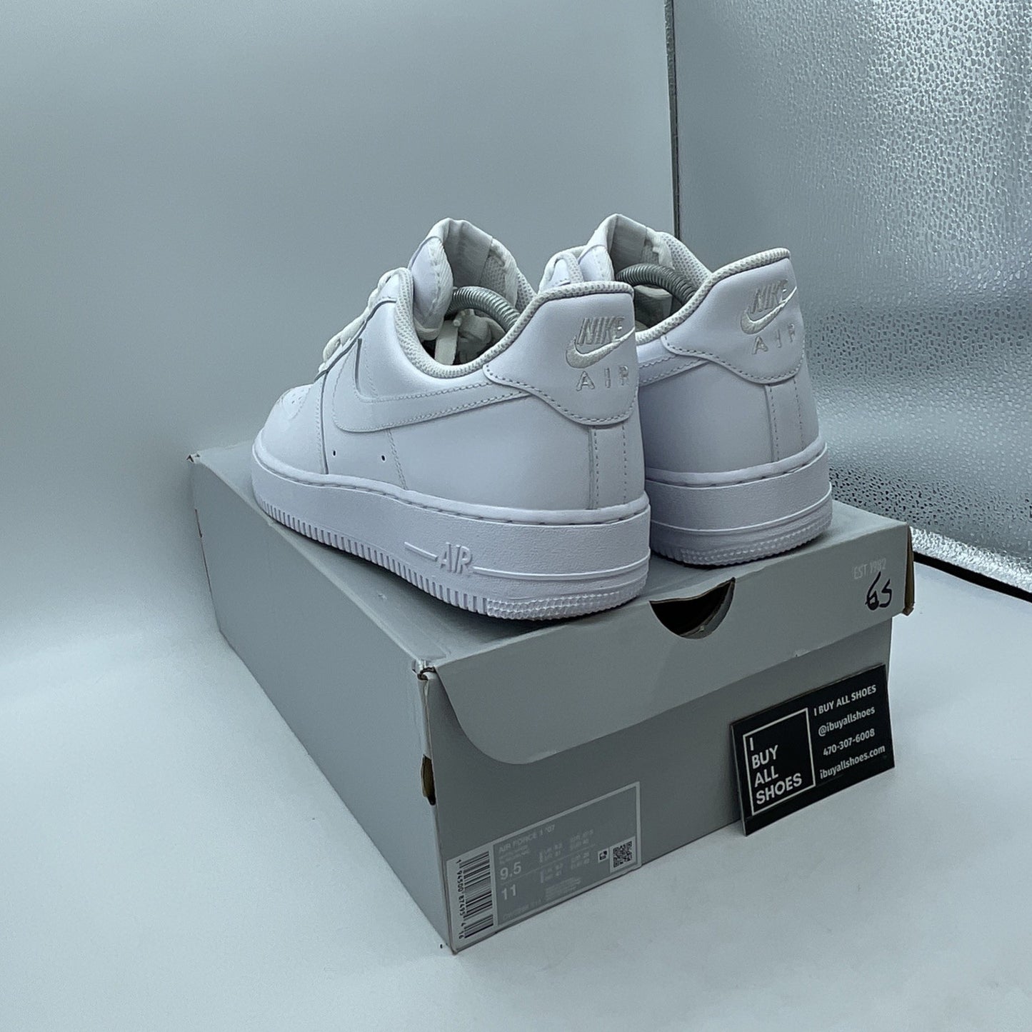 Size 9.5 - Nike Air Force 1 '07 Low Triple White Leather (CW2288-111)