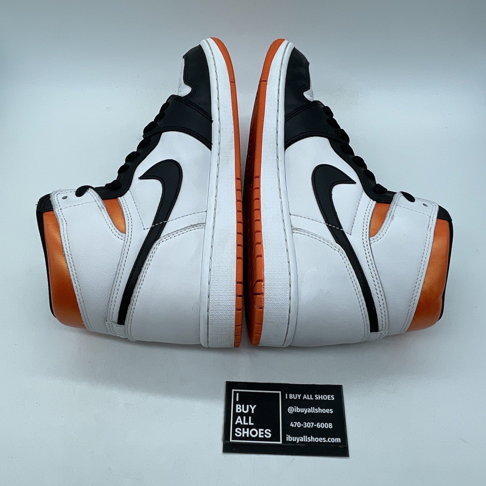 Size 9.5 - Jordan 1 Retro High Electro Orange Black White Leather (555088-180)