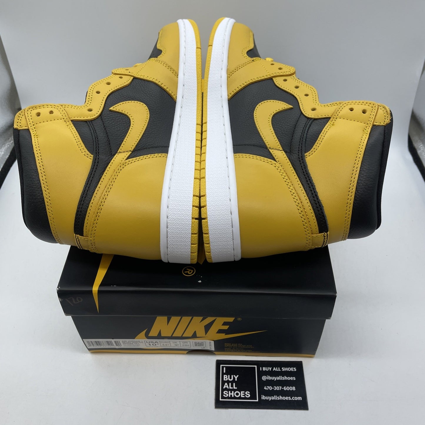 Size 10.5 - Jordan 1 Retro OG High Pollen Yellow Black Leather (555088-701)