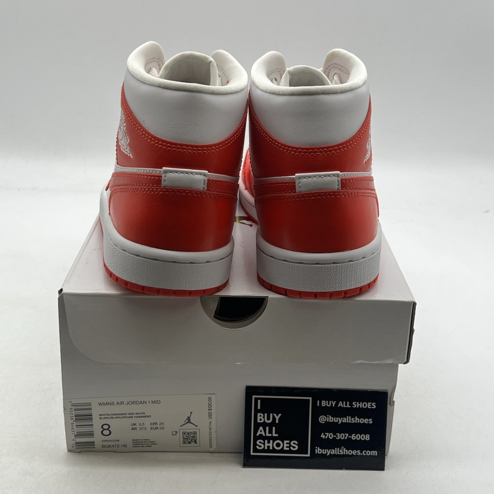 Size 8 - Air Jordan 1 Mid Habanero Red W (BQ6472-116)